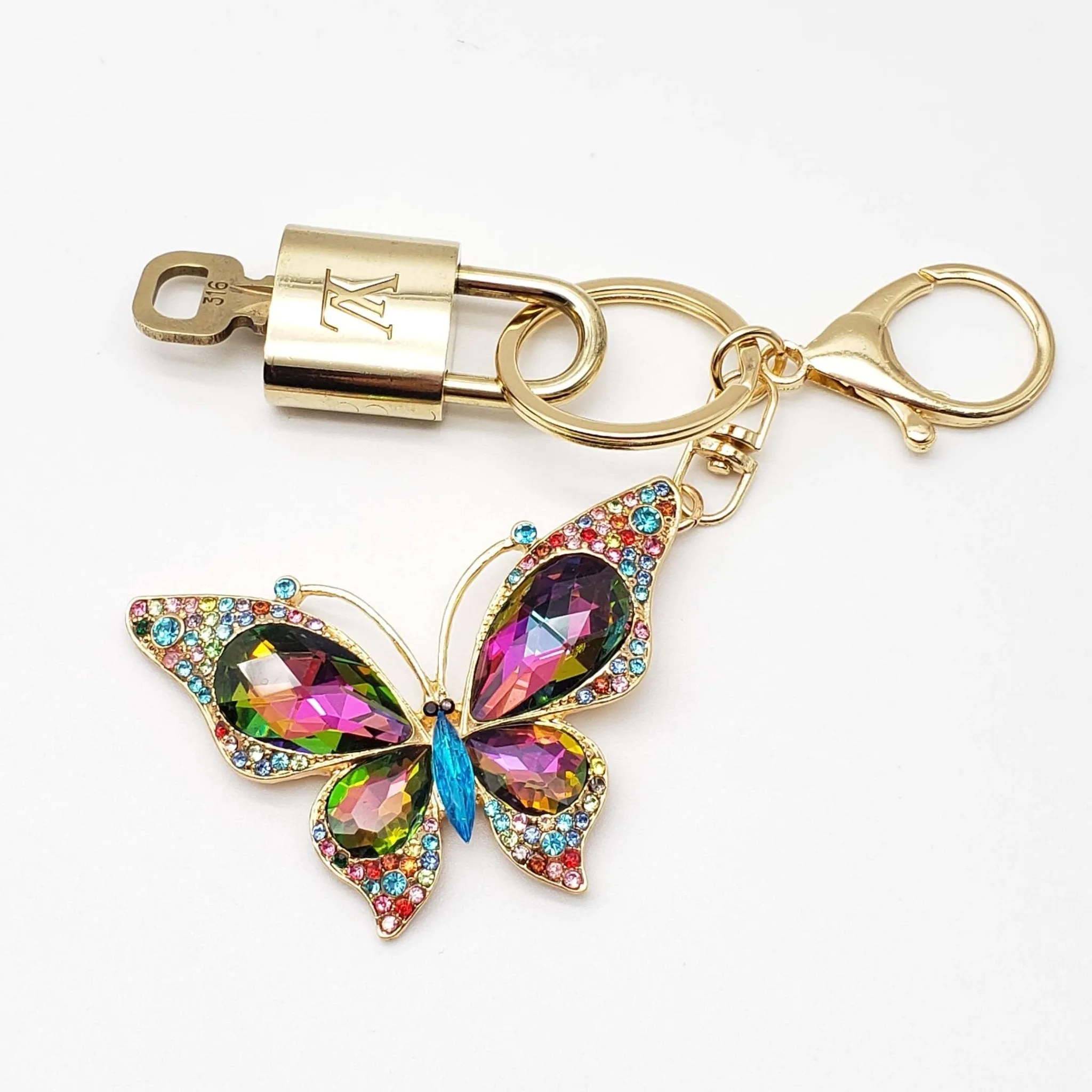 100%  Louis Vuitton Lock and Key with Unbranded Keychain, Keycharm, Bagcharm