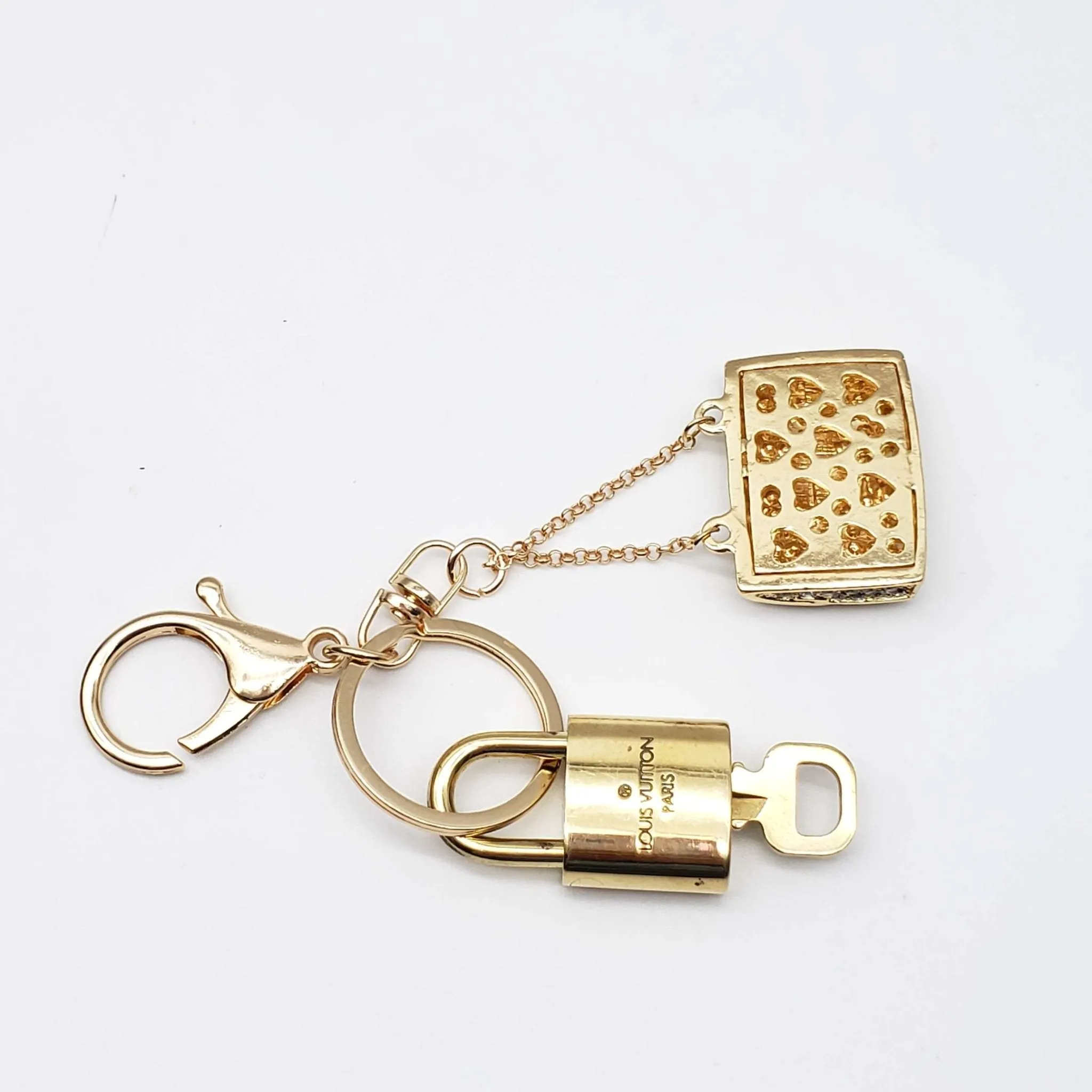 100%  Louis Vuitton Lock and Key with Unbranded Keychain, Keycharm, Bagcharm