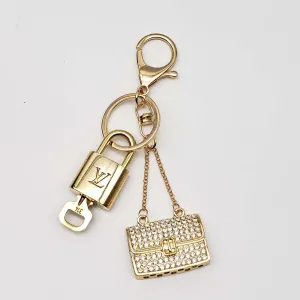 100%  Louis Vuitton Lock and Key with Unbranded Keychain, Keycharm, Bagcharm