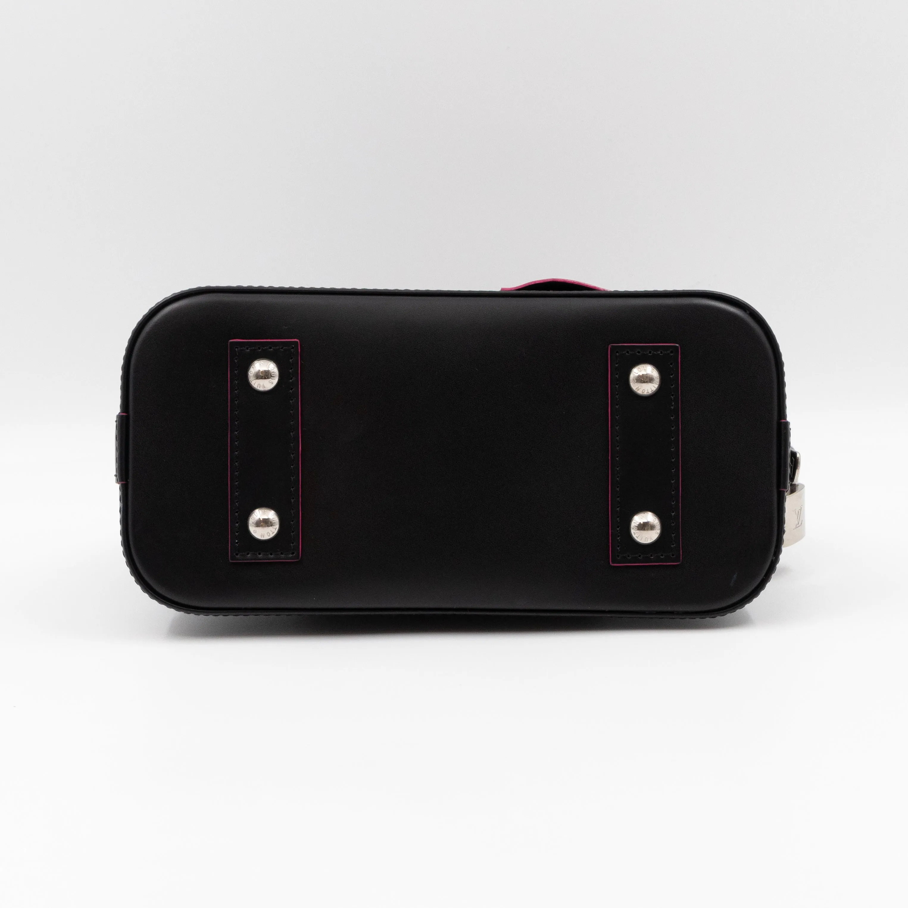 Alma BB Epi Leather Black Fuchsia