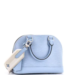Alma Handbag Epi Leather with Logo Jacquard Strap BB
