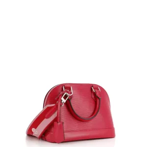 Alma Handbag Epi Leather with Logo Jacquard Strap BB