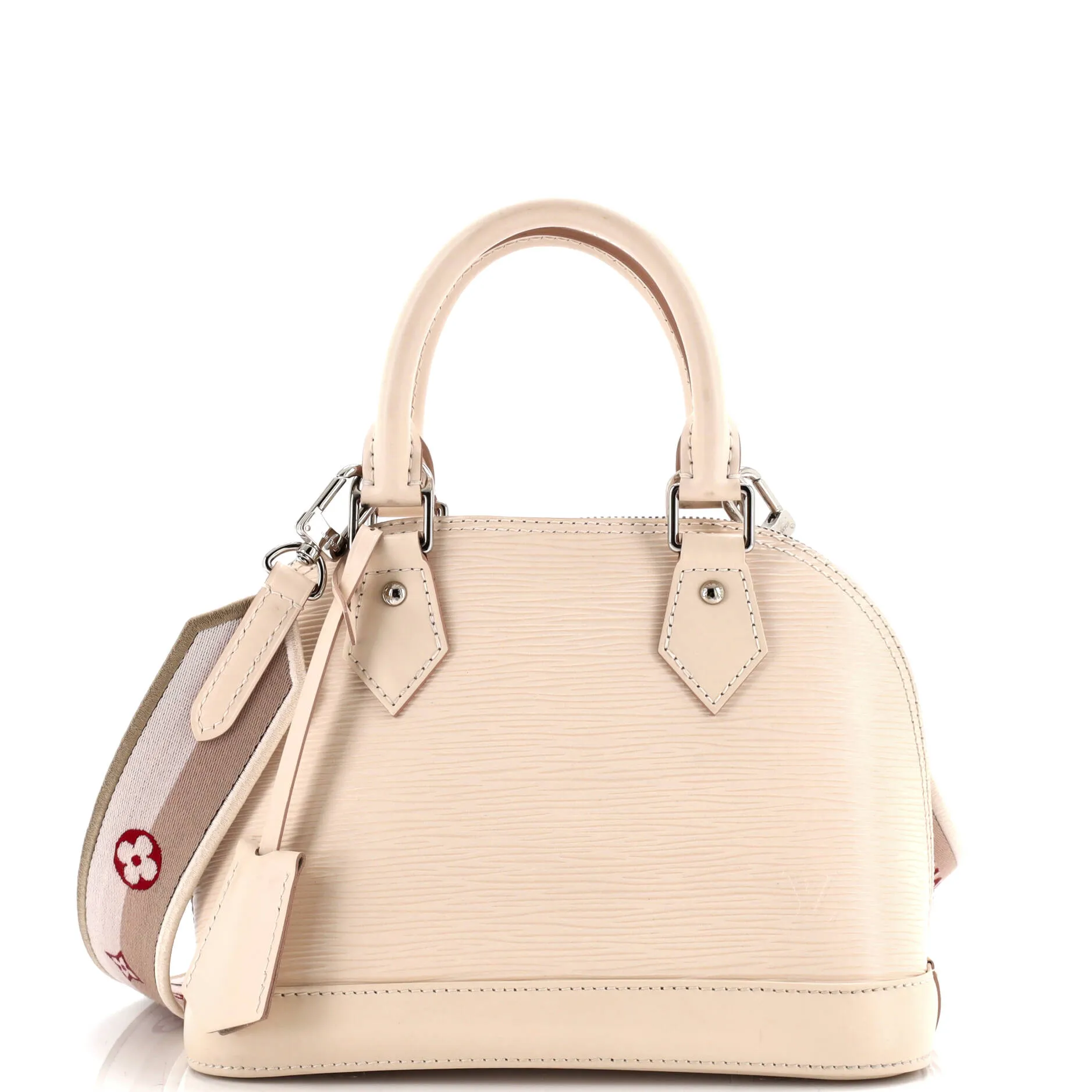 Alma Handbag Epi Leather with Logo Jacquard Strap BB