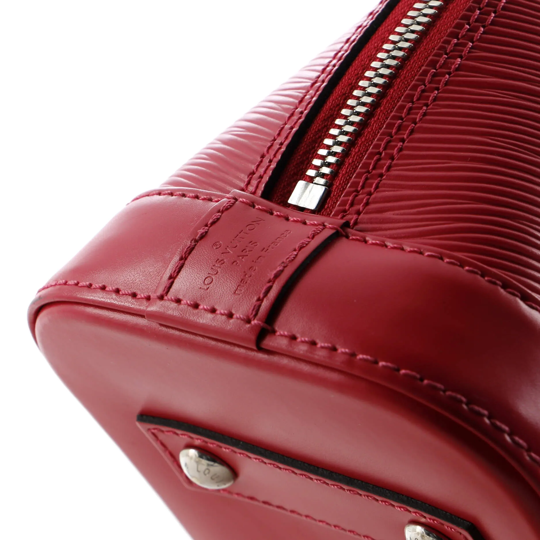 Alma Handbag Epi Leather with Logo Jacquard Strap BB