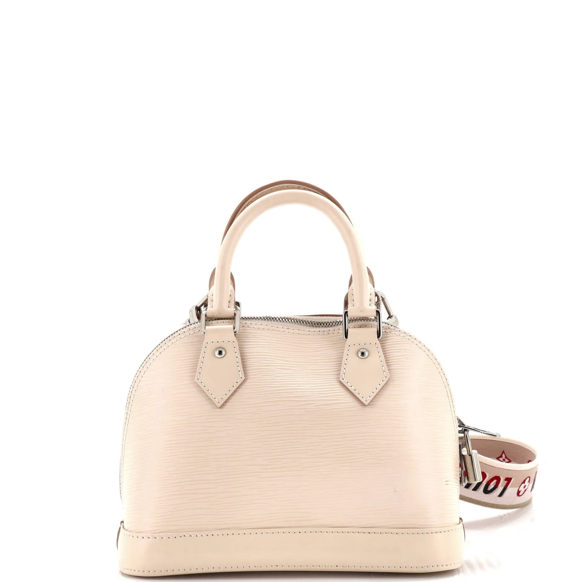 Alma Handbag Epi Leather with Logo Jacquard Strap BB