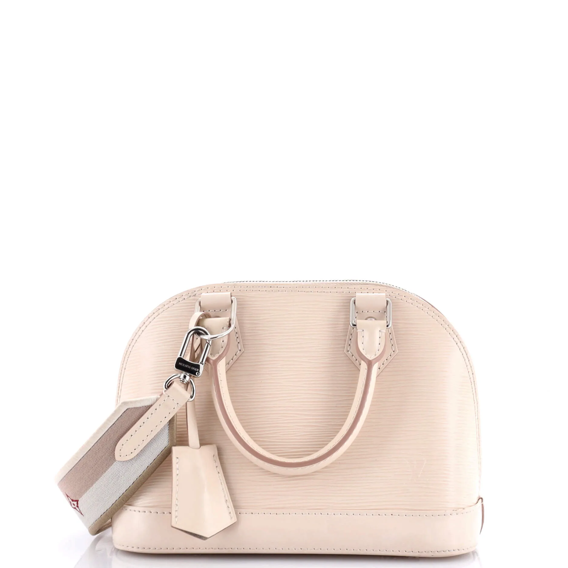 Alma Handbag Epi Leather with Logo Jacquard Strap BB
