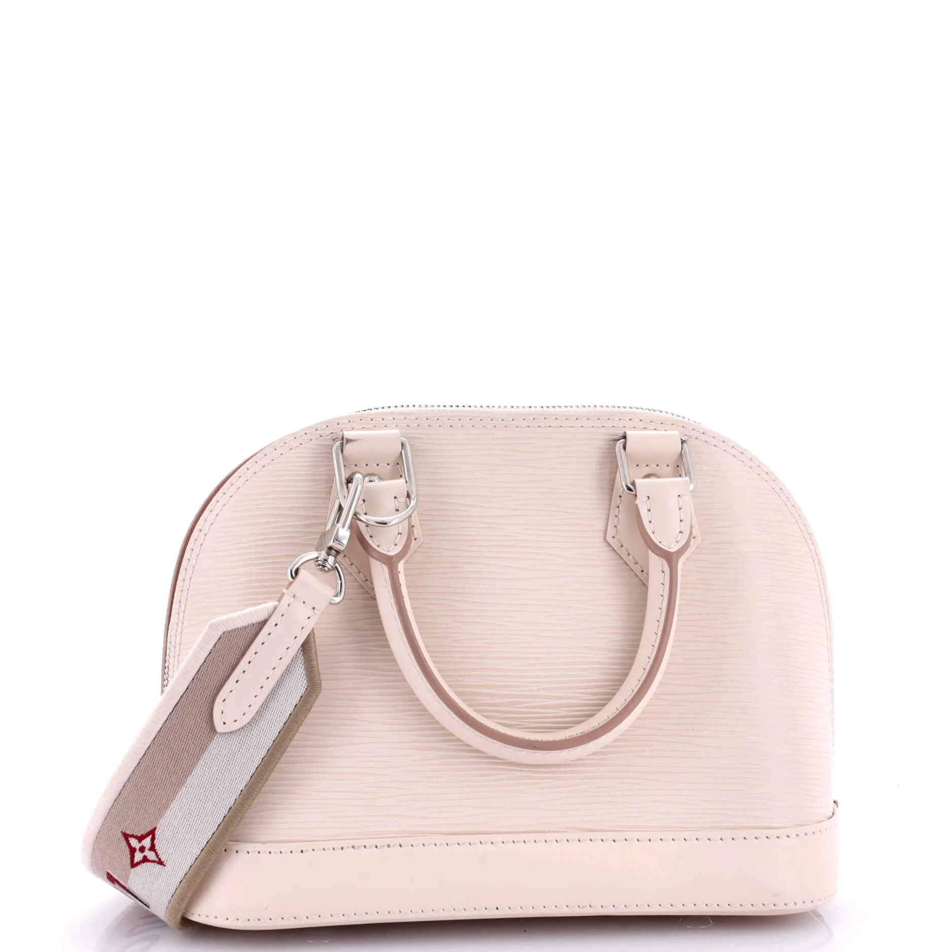 Alma Handbag Epi Leather with Logo Jacquard Strap BB