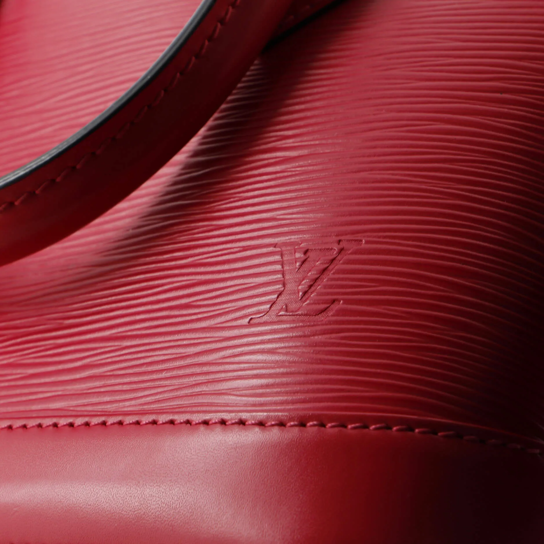 Alma Handbag Epi Leather with Logo Jacquard Strap BB