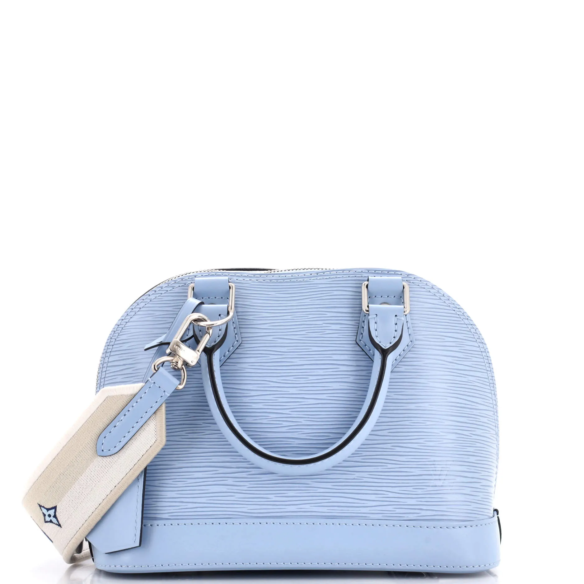 Alma Handbag Epi Leather with Logo Jacquard Strap BB