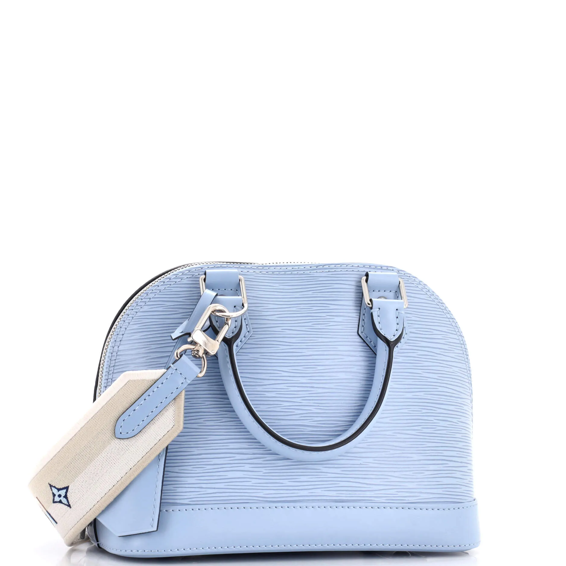 Alma Handbag Epi Leather with Logo Jacquard Strap BB