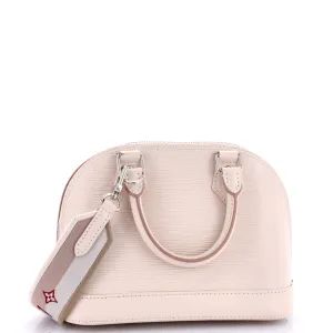 Alma Handbag Epi Leather with Logo Jacquard Strap BB