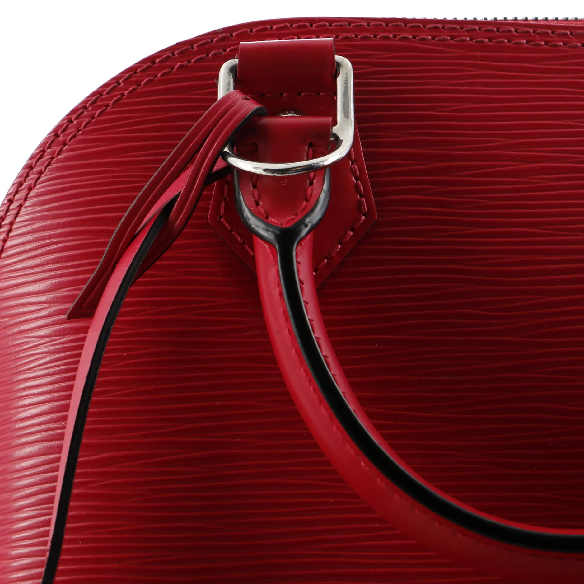 Alma Handbag Epi Leather with Logo Jacquard Strap BB