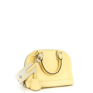 Alma Handbag Epi Leather with Logo Jacquard Strap BB