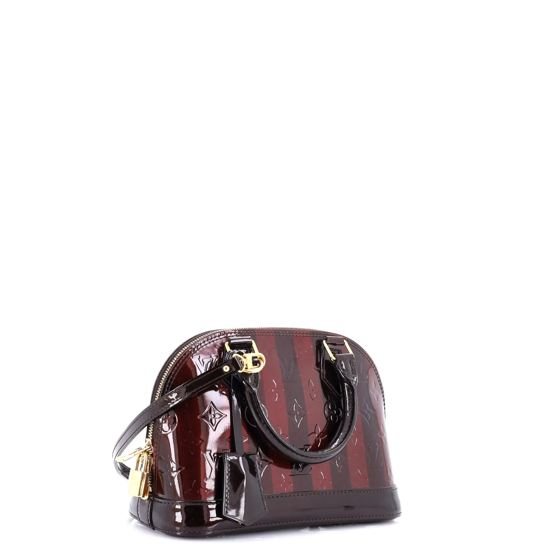 Alma Handbag Limited Edition Monogram Vernis Rayures BB