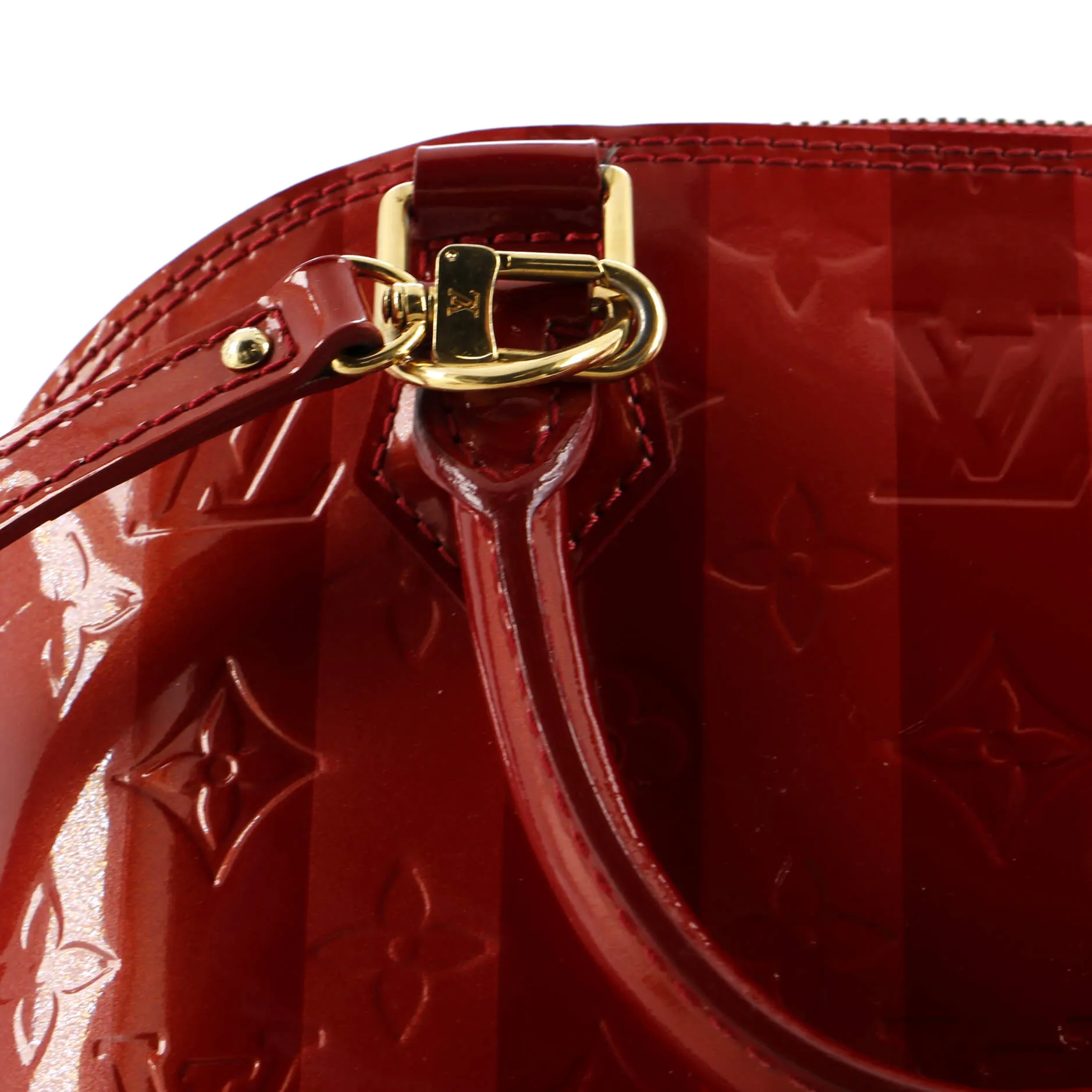 Alma Handbag Limited Edition Monogram Vernis Rayures BB