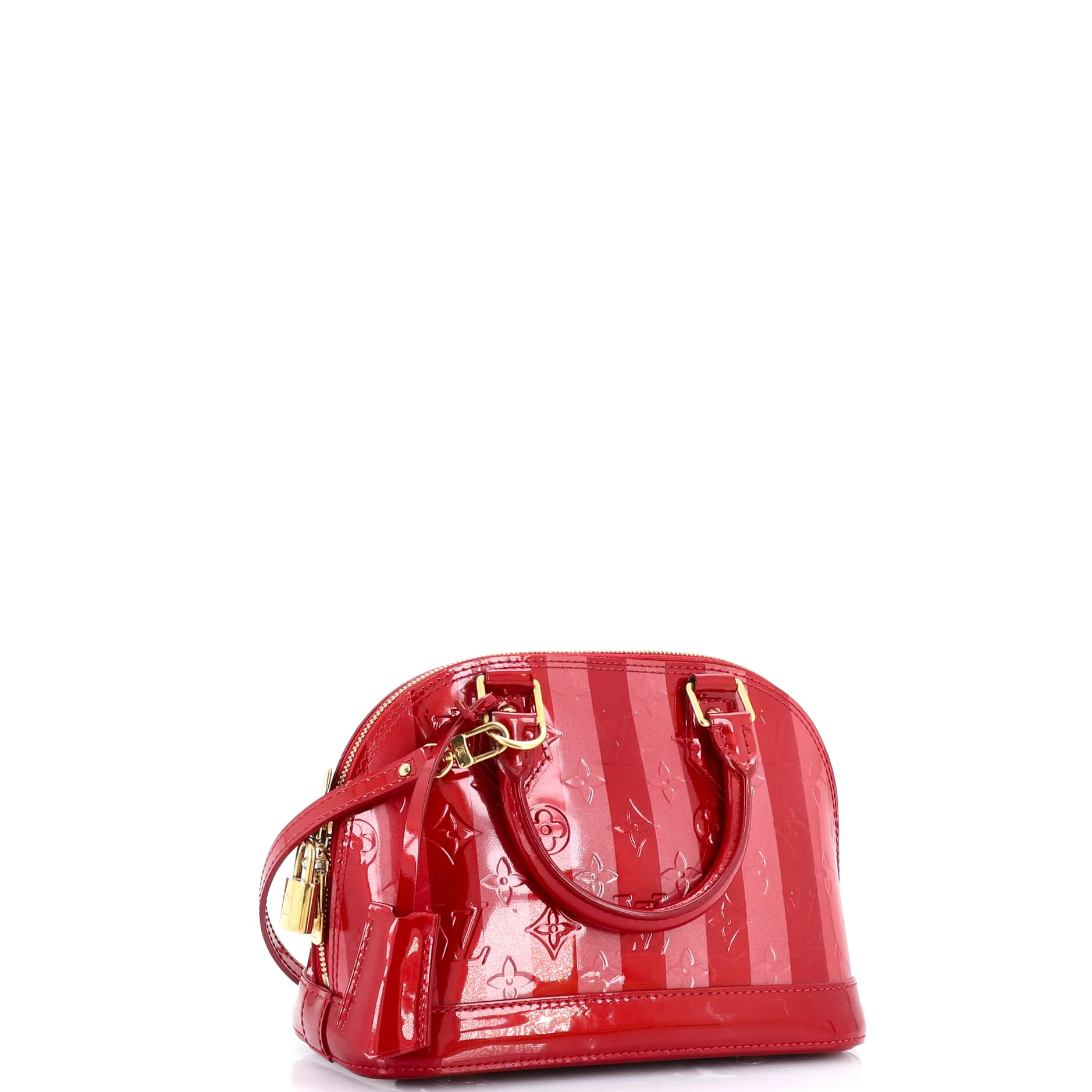 Alma Handbag Limited Edition Monogram Vernis Rayures BB