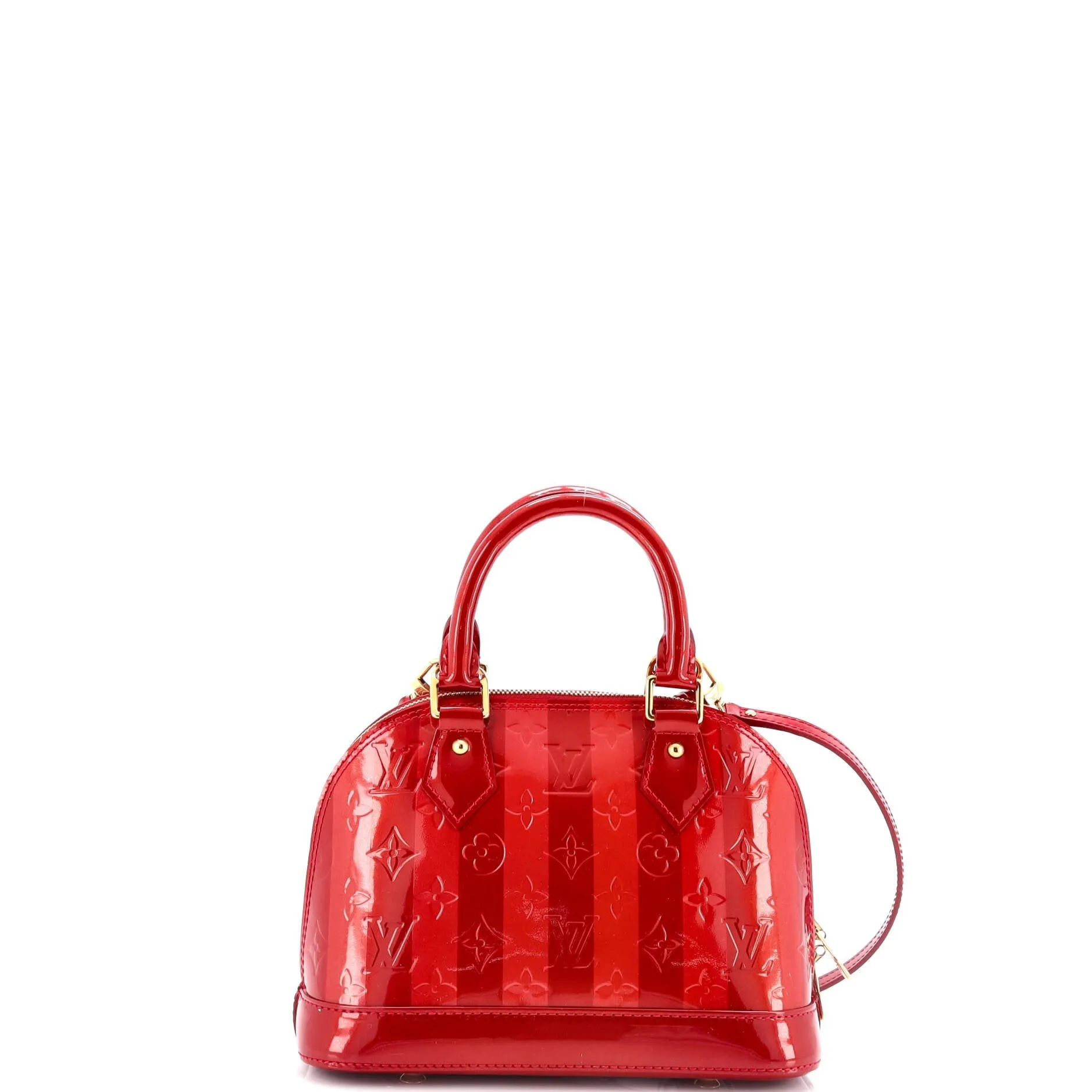Alma Handbag Limited Edition Monogram Vernis Rayures BB