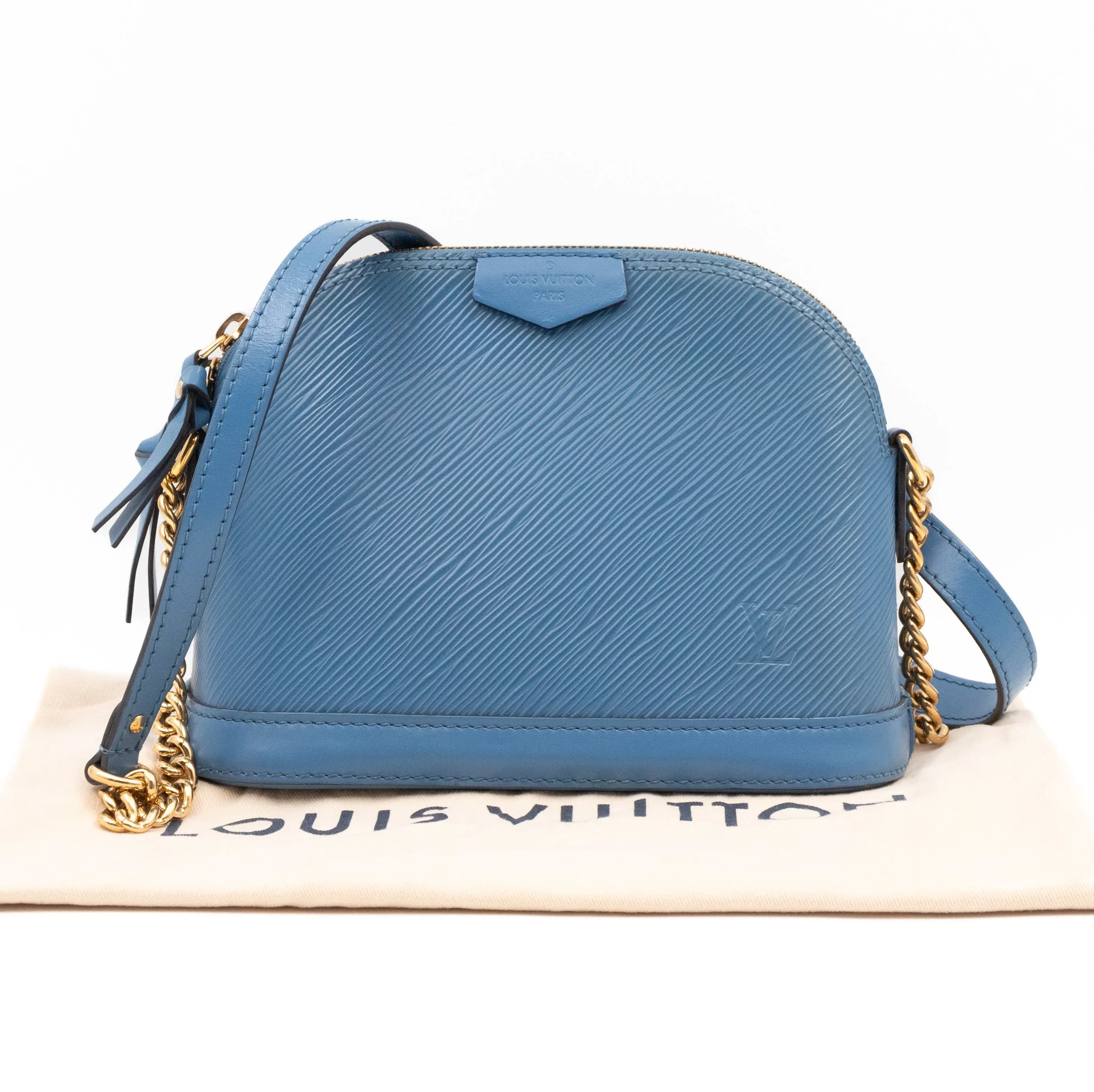 Alma Mini Chain Epi Leather Bleuet