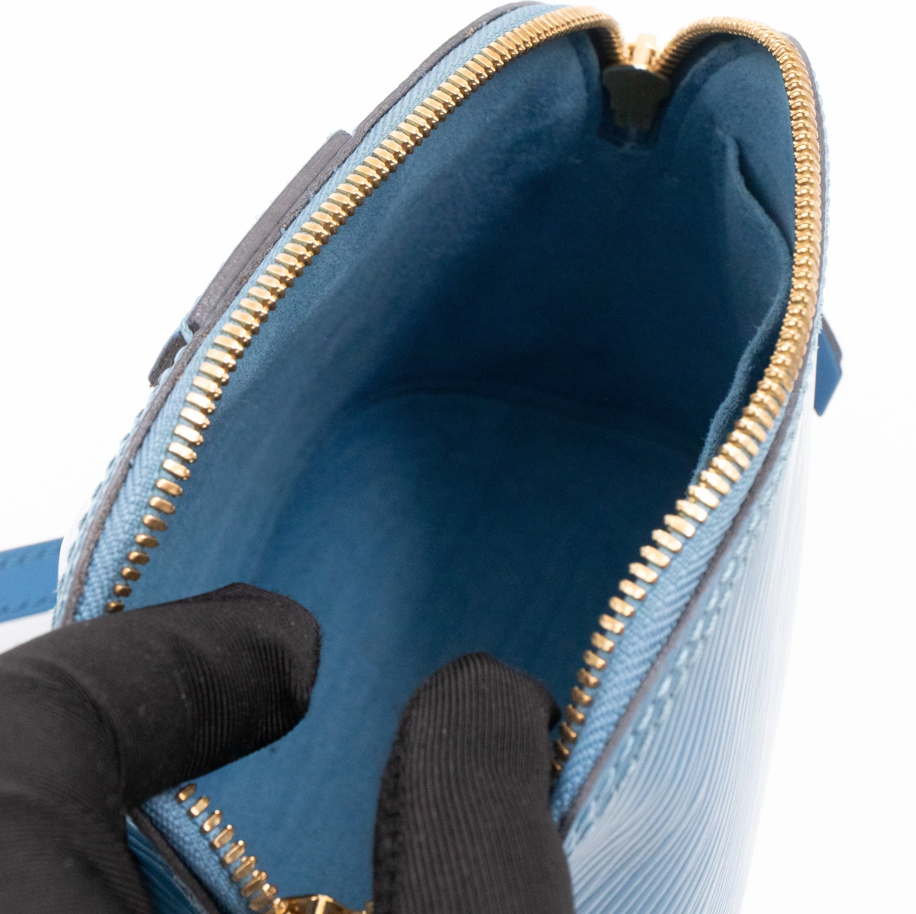 Alma Mini Chain Epi Leather Bleuet