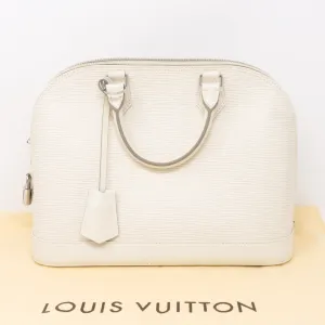 Alma PM White Epi Leather