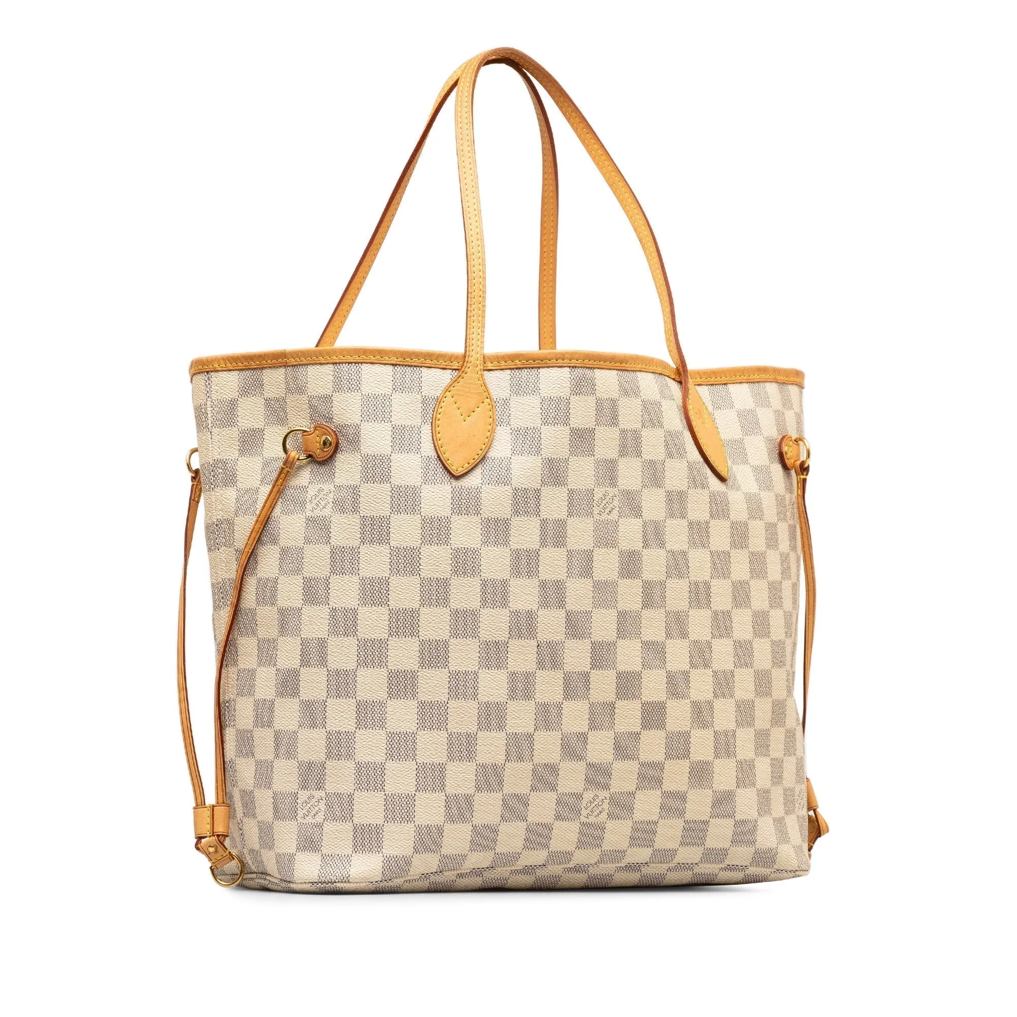 Beige Louis Vuitton Damier Azur Neverfull MM Tote Bag