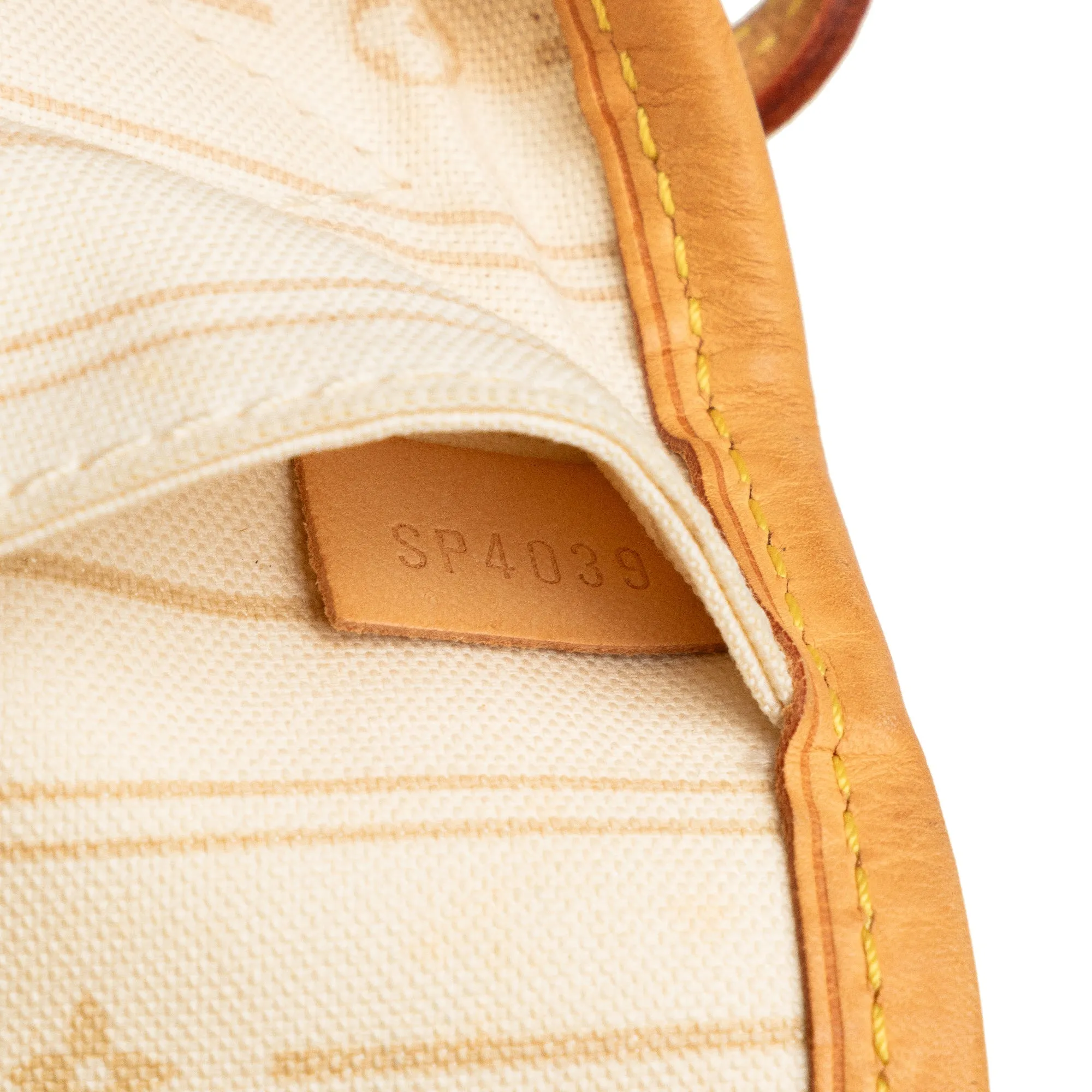 Beige Louis Vuitton Damier Azur Neverfull MM Tote Bag