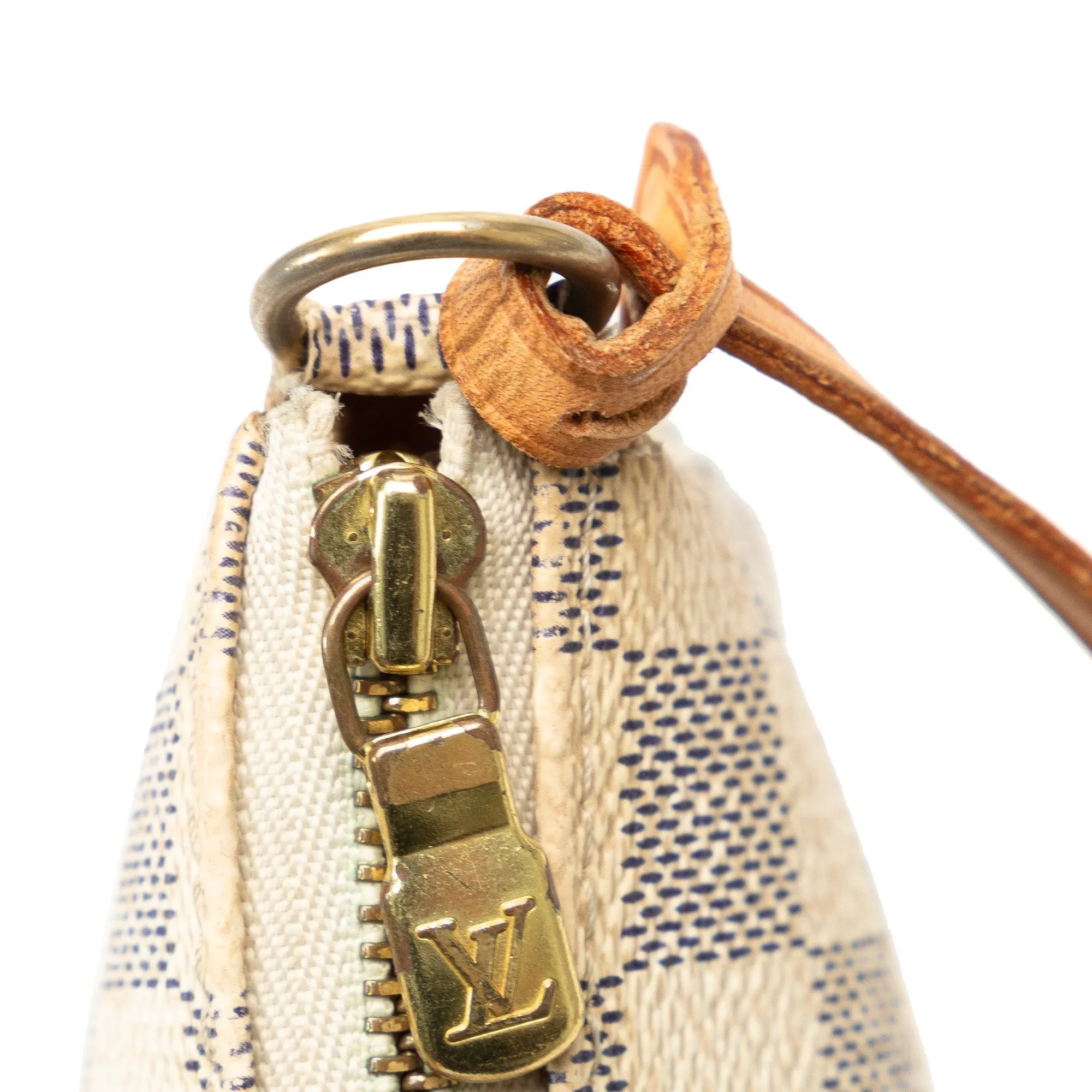 Beige Louis Vuitton Damier Azur Pochette Accessoires