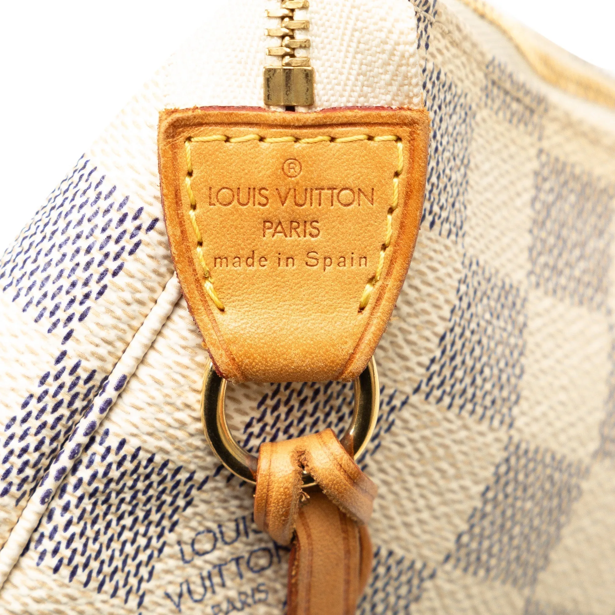 Beige Louis Vuitton Damier Azur Pochette Accessoires