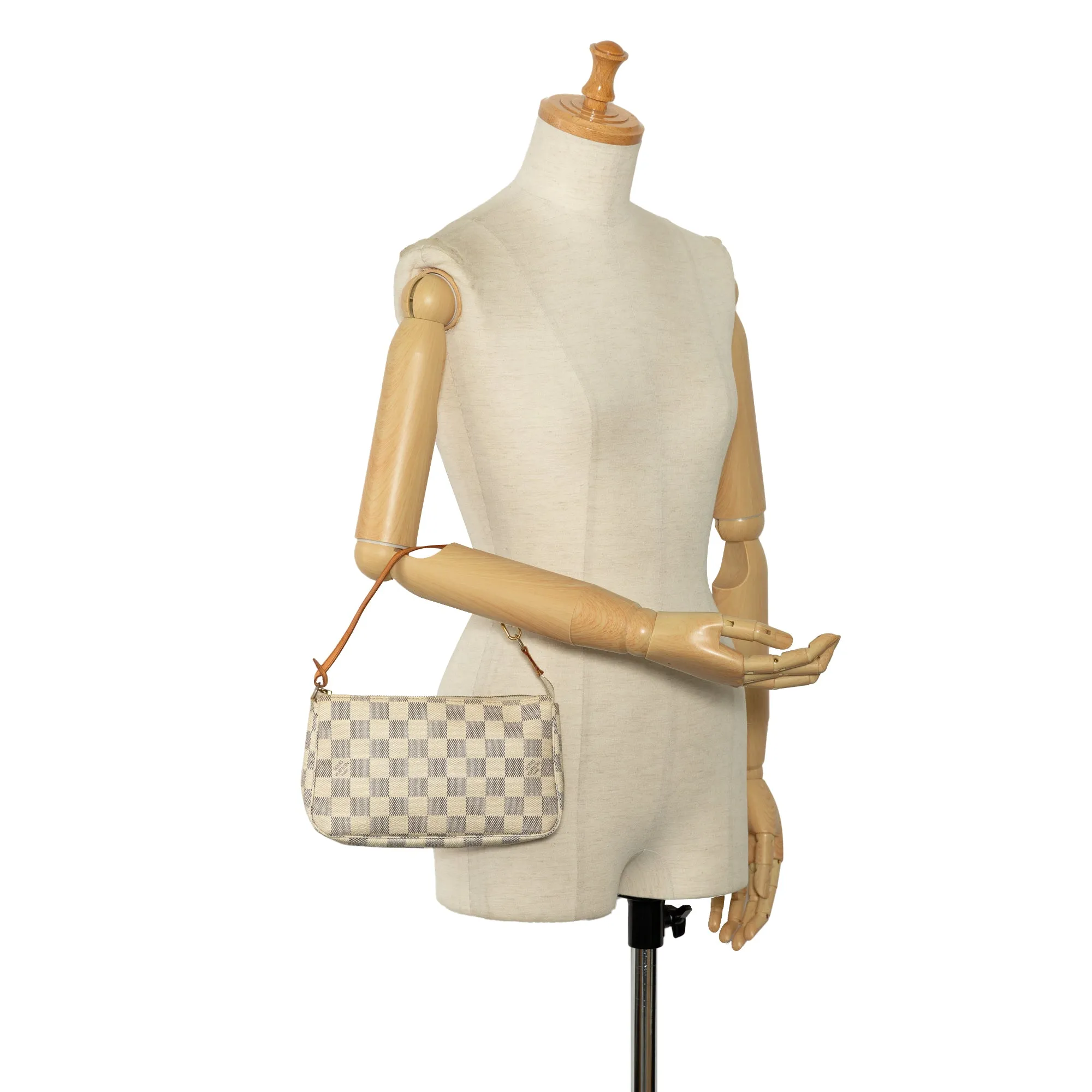 Beige Louis Vuitton Damier Azur Pochette Accessoires