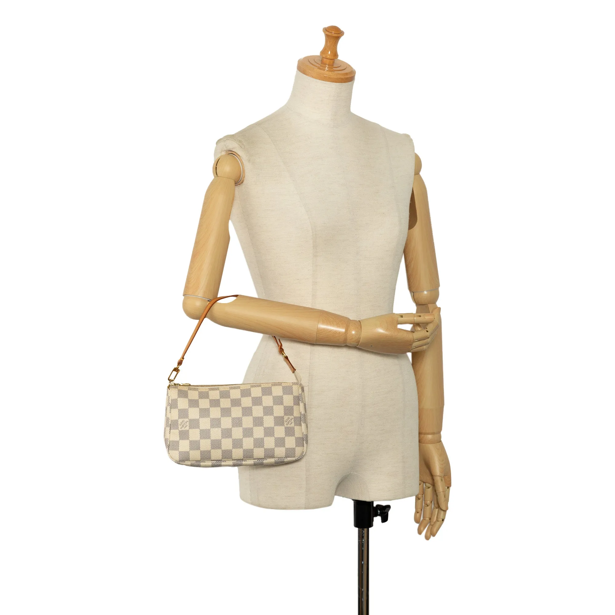 Beige Louis Vuitton Damier Azur Pochette Accessoires