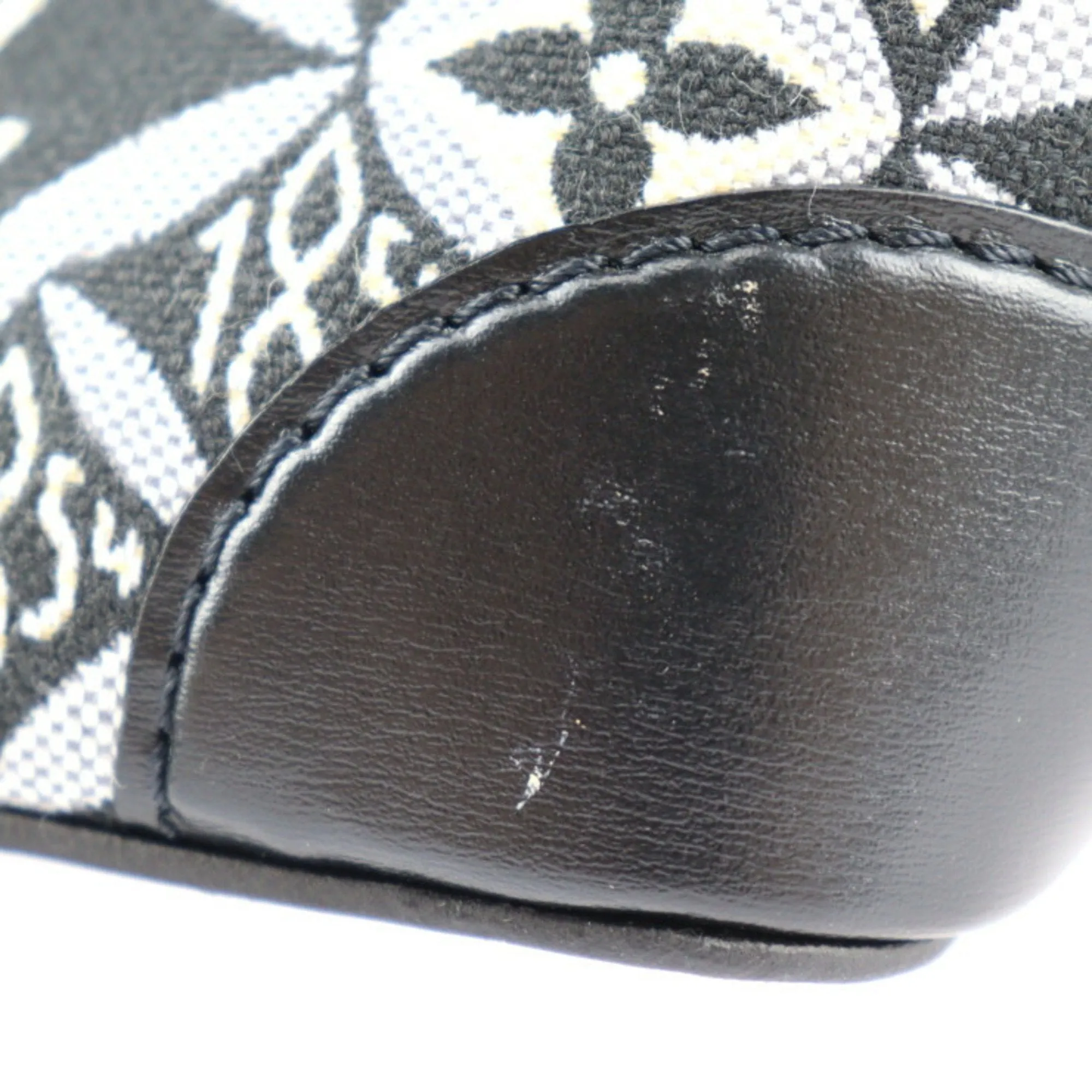 Black Canvas and Leather Handbag by Louis Vuitton