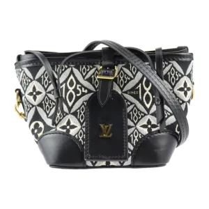 Black Canvas and Leather Handbag by Louis Vuitton