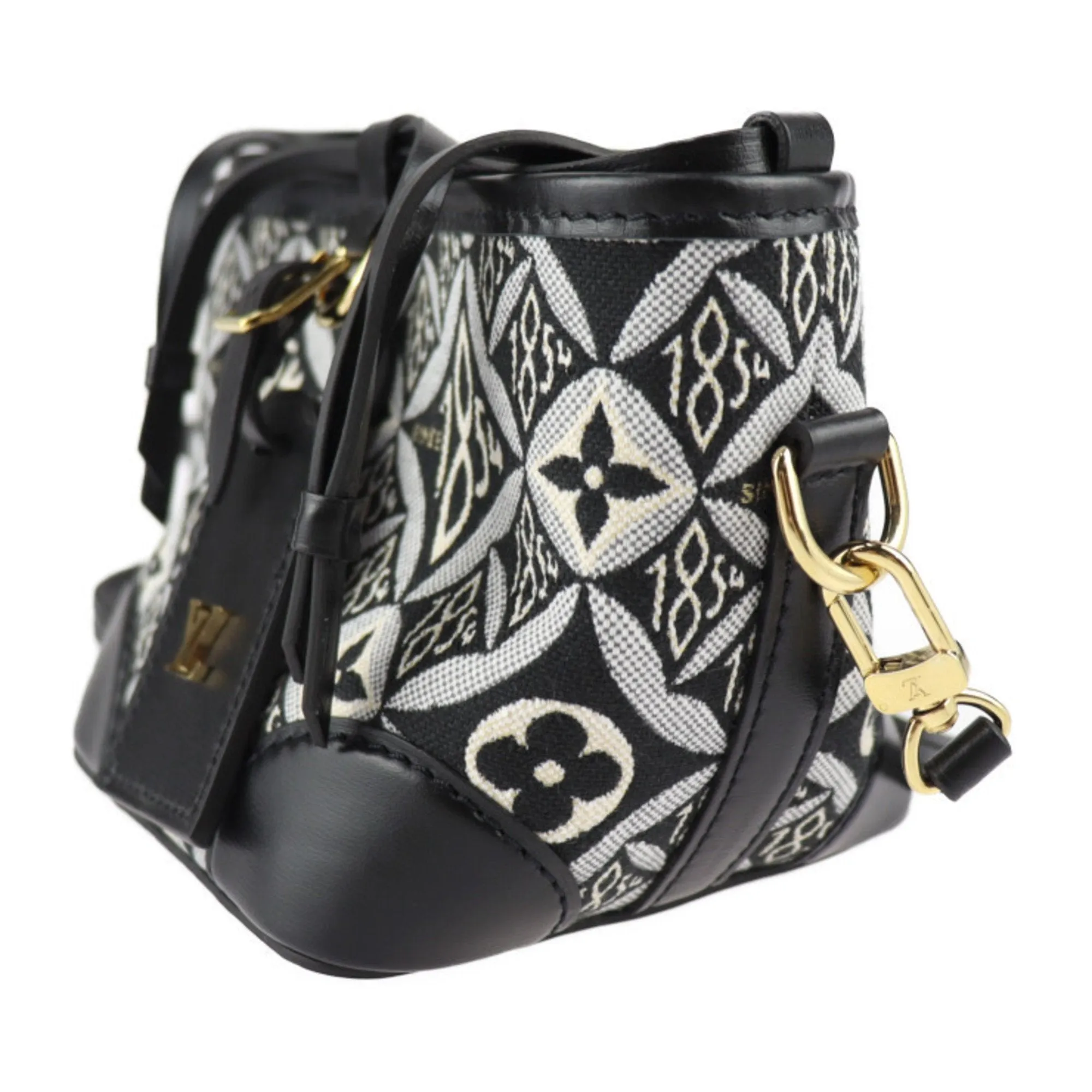 Black Canvas and Leather Handbag by Louis Vuitton