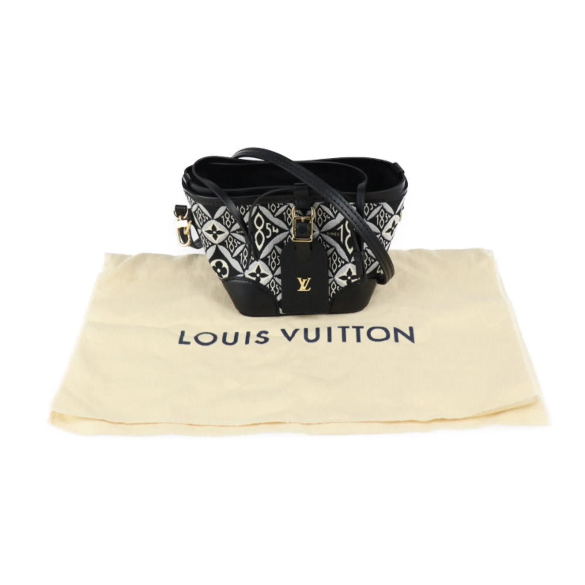 Black Canvas and Leather Handbag by Louis Vuitton