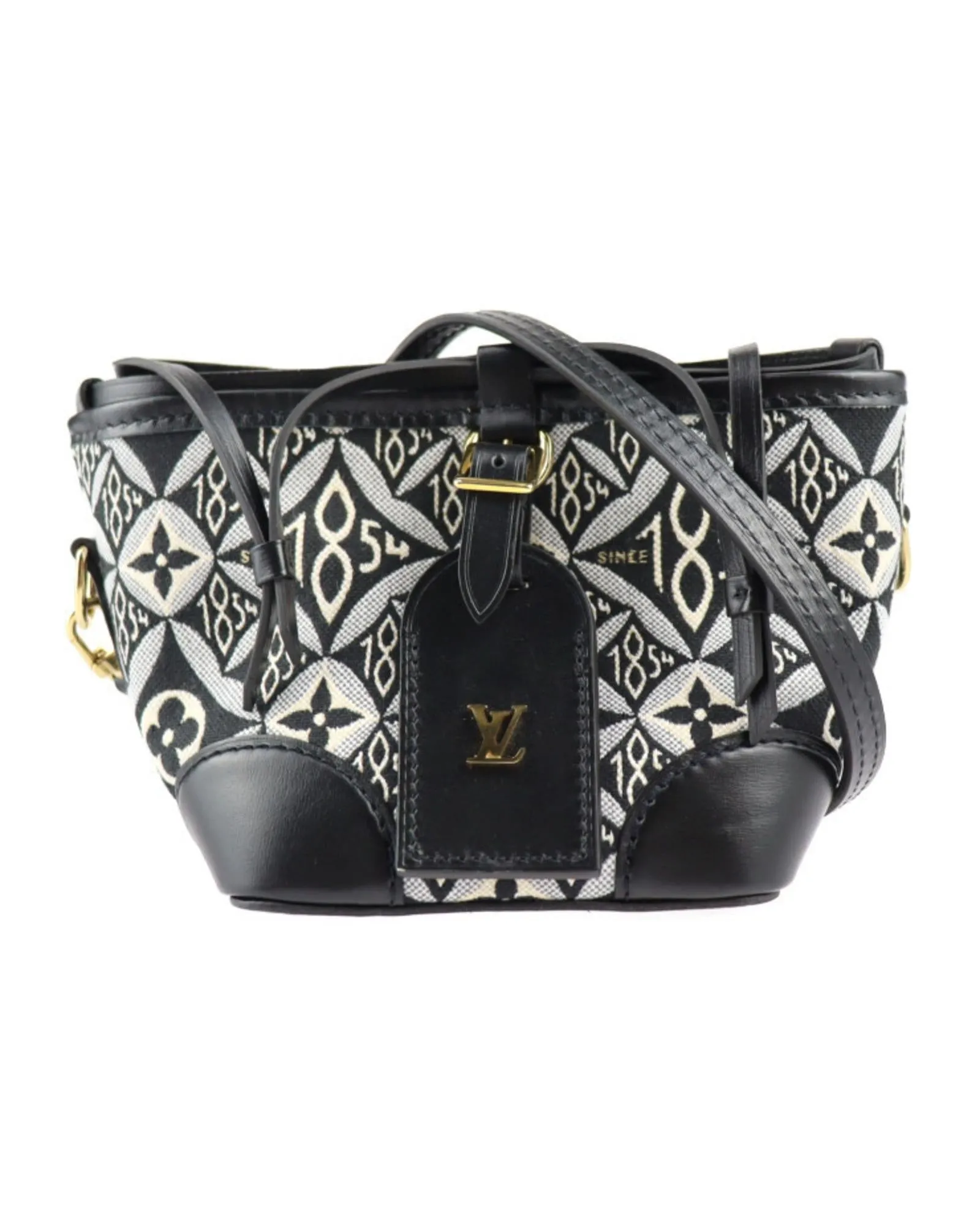 Black Canvas and Leather Handbag by Louis Vuitton