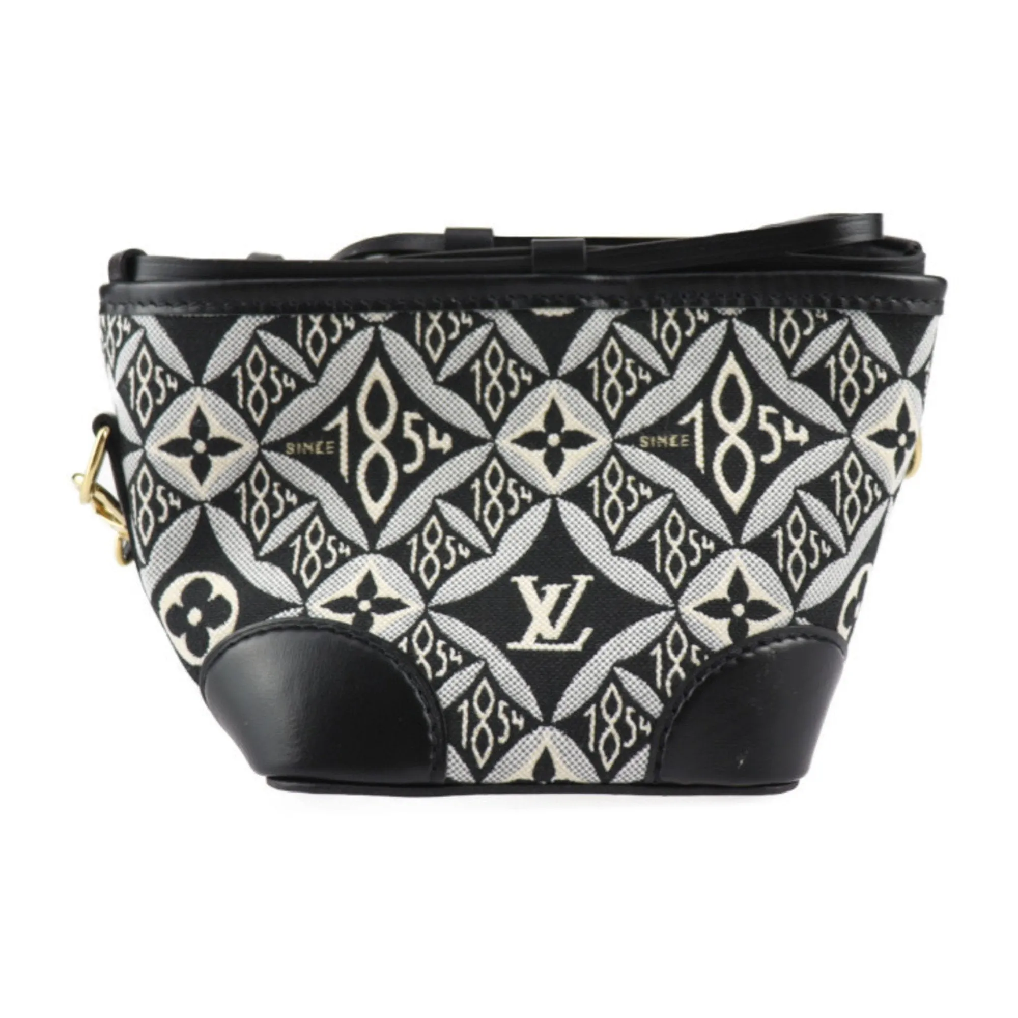 Black Canvas and Leather Handbag by Louis Vuitton