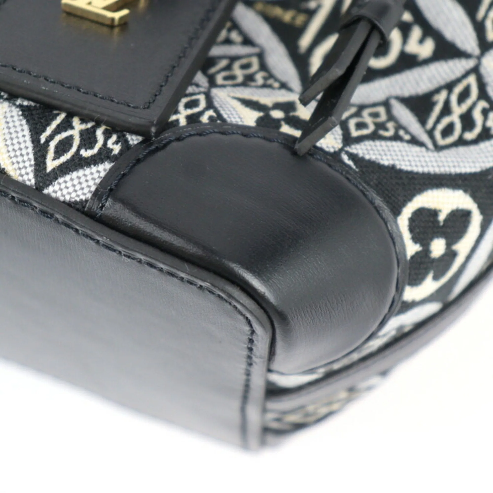 Black Canvas and Leather Handbag by Louis Vuitton