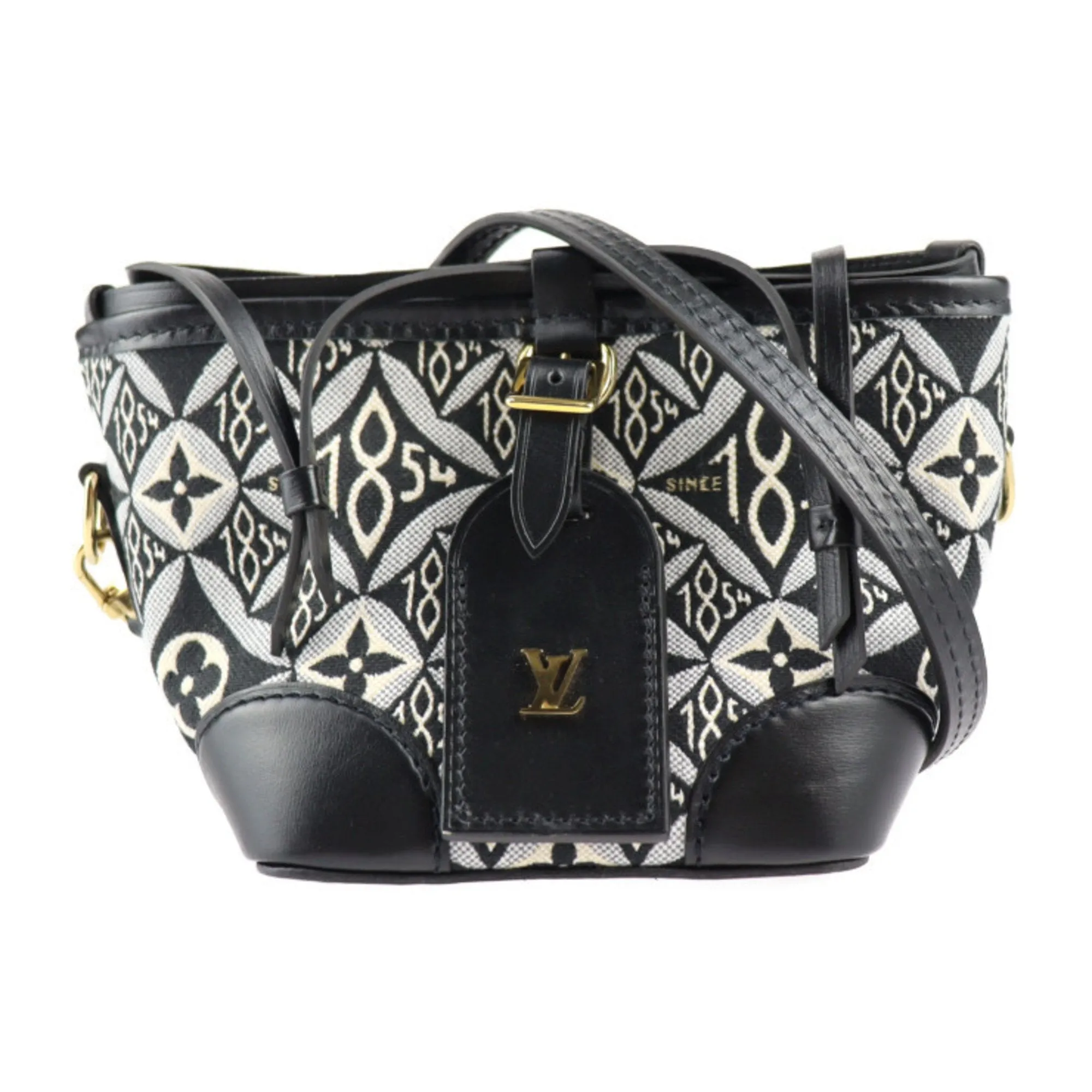Black Canvas and Leather Handbag by Louis Vuitton