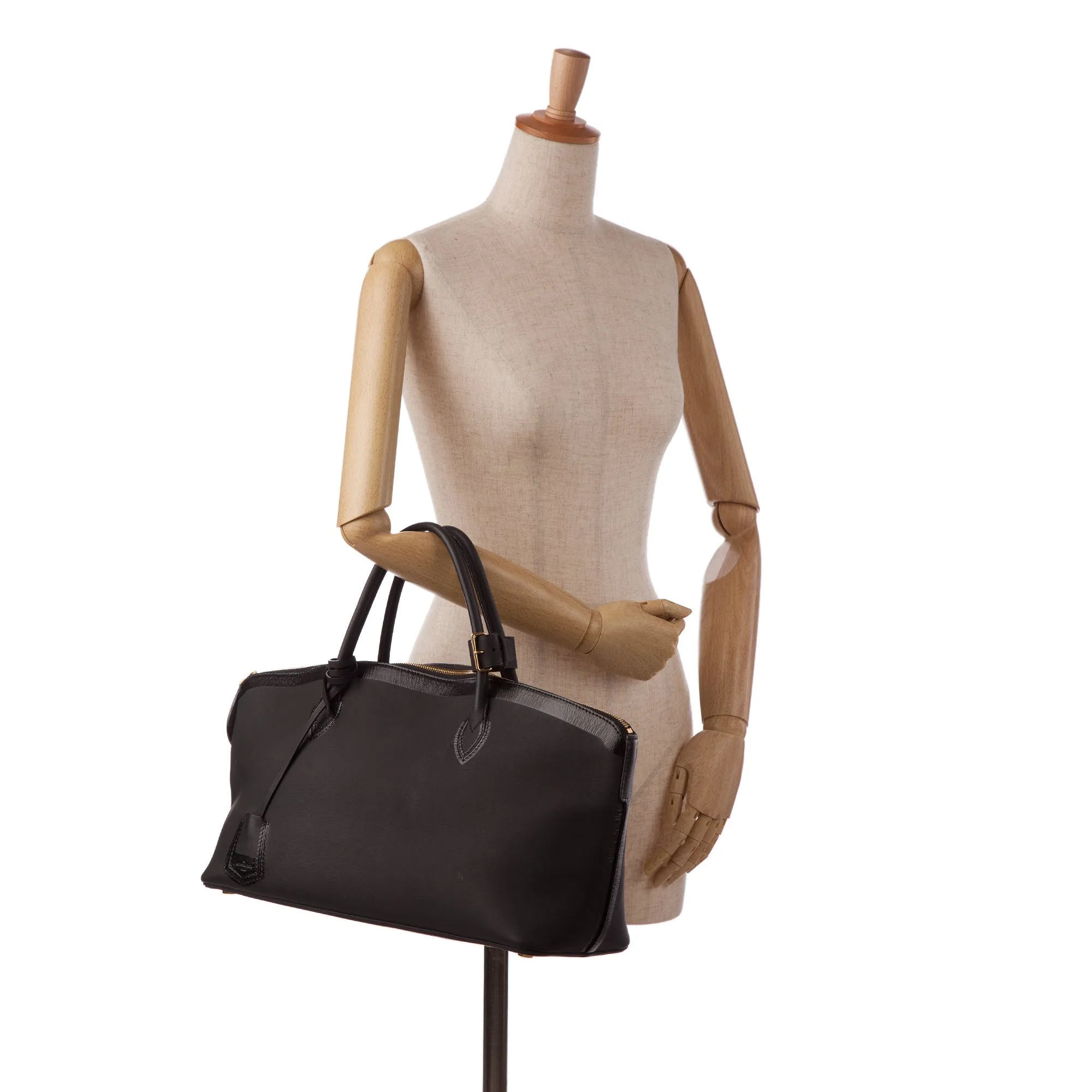 Black Louis Vuitton Cuir Obsession Lockit East-West HandBag