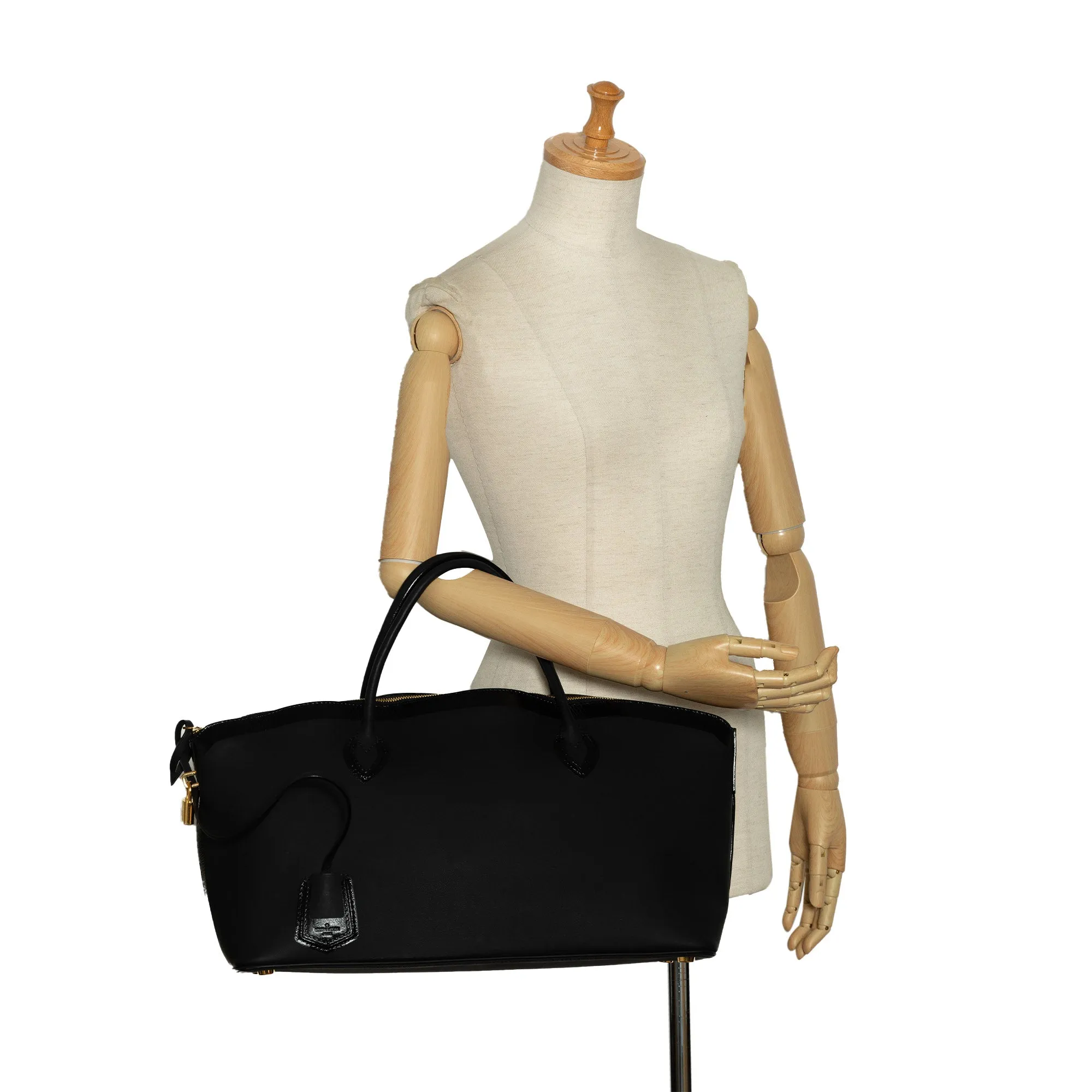 Black Louis Vuitton Cuir Obsession Lockit East-West HandBag