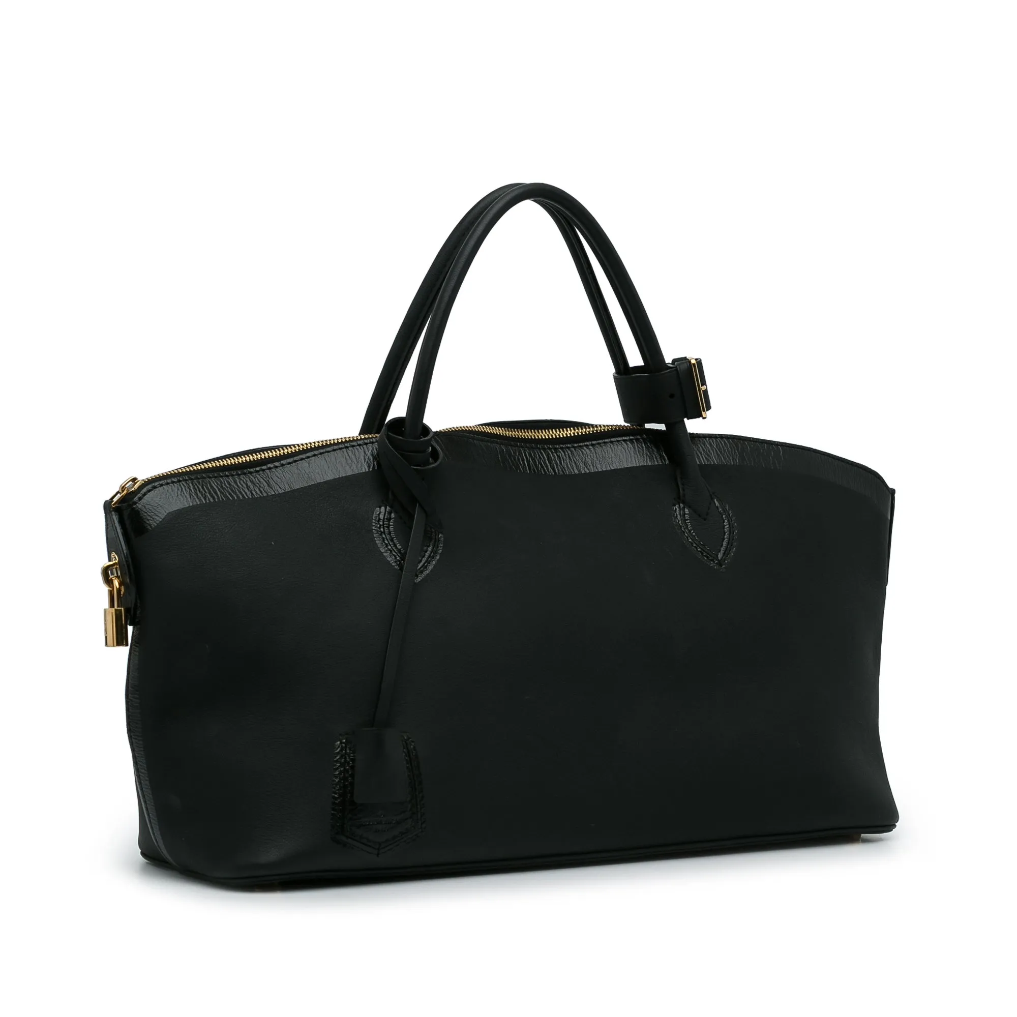 Black Louis Vuitton Cuir Obsession Lockit East-West HandBag