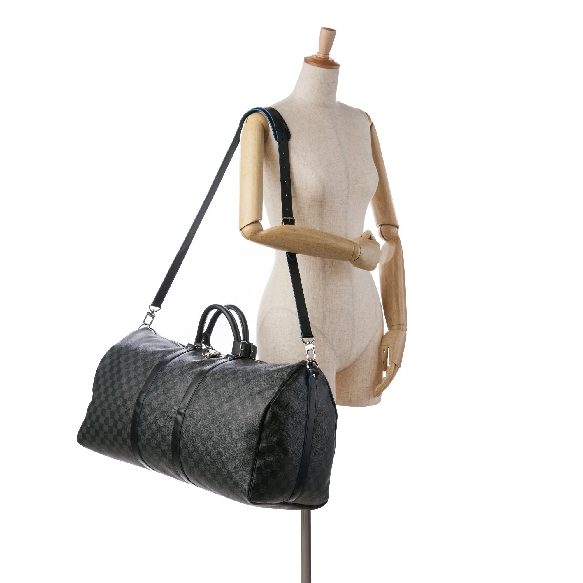 Black Louis Vuitton Damier Graphite Keepall Bandouliere 55 Travel Bag
