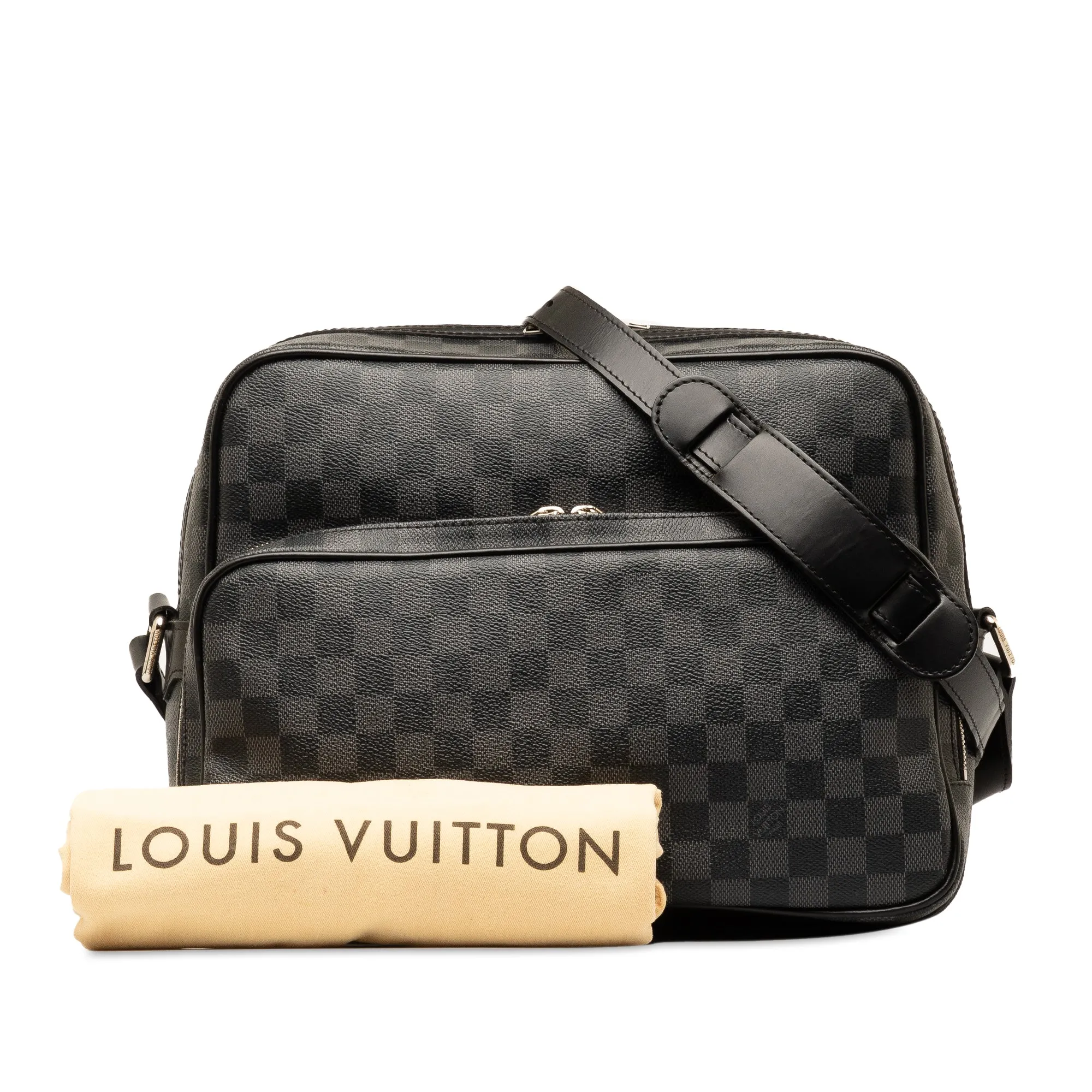 Black Louis Vuitton Damier Graphite Sac Leoh