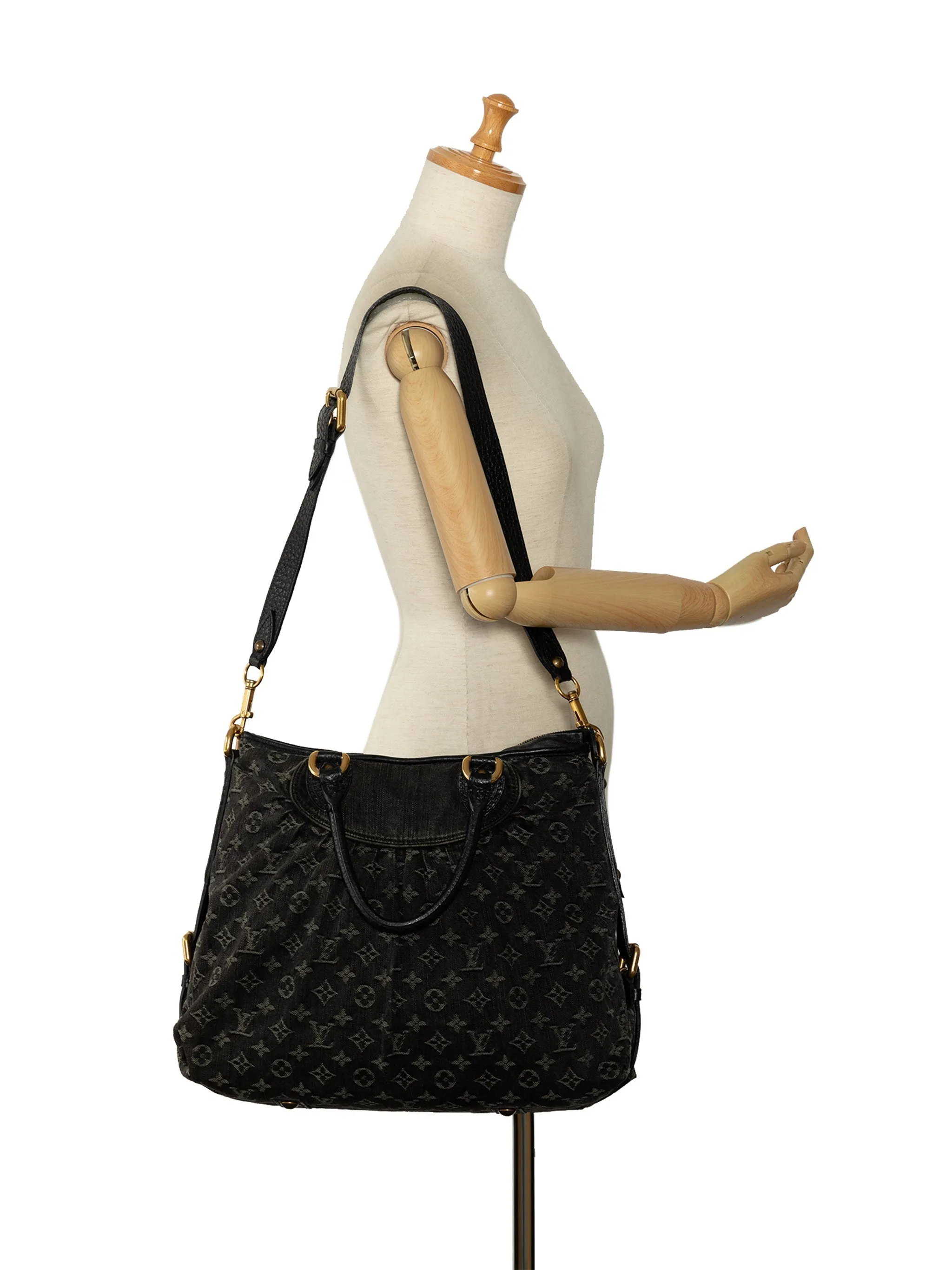 Black Louis Vuitton Monogram Denim Neo Cabby GM Satchel