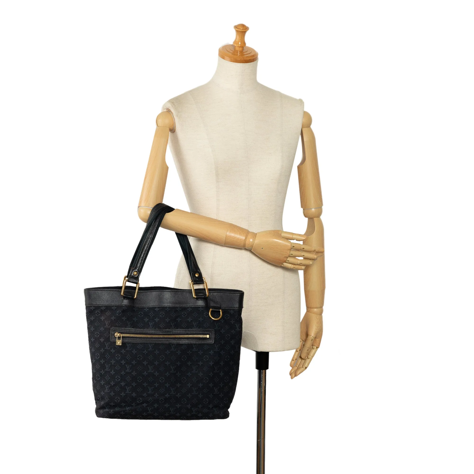 Black Louis Vuitton Monogram Mini Lin Lucille GM Tote Bag