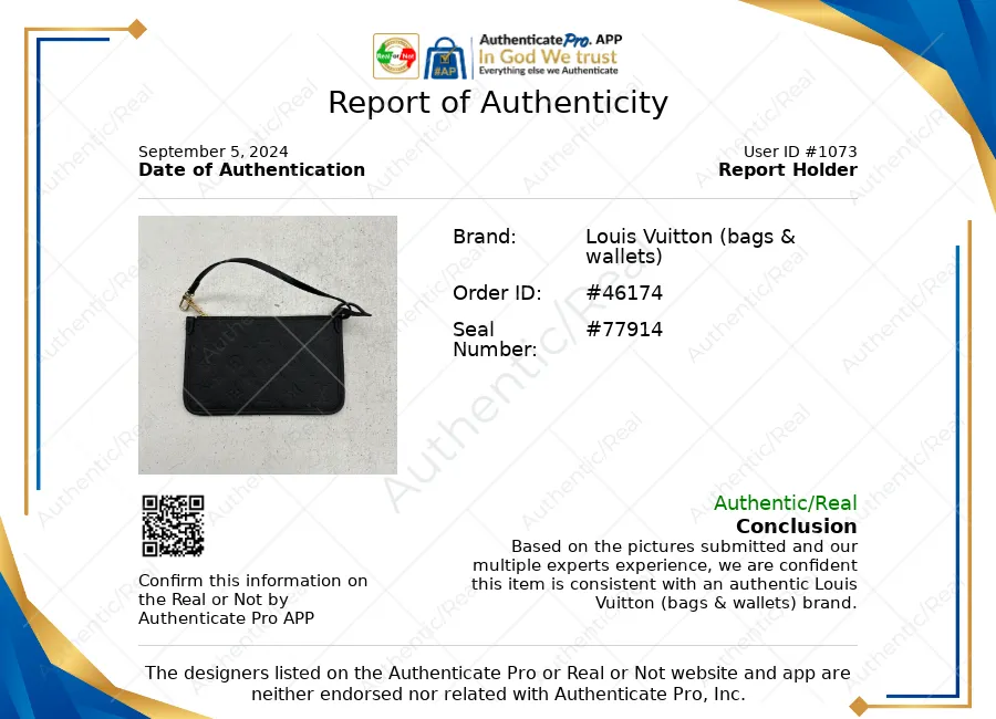 Black WRISTLET Luxury DESIGNER by Louis Vuitton Size:MEDIUM