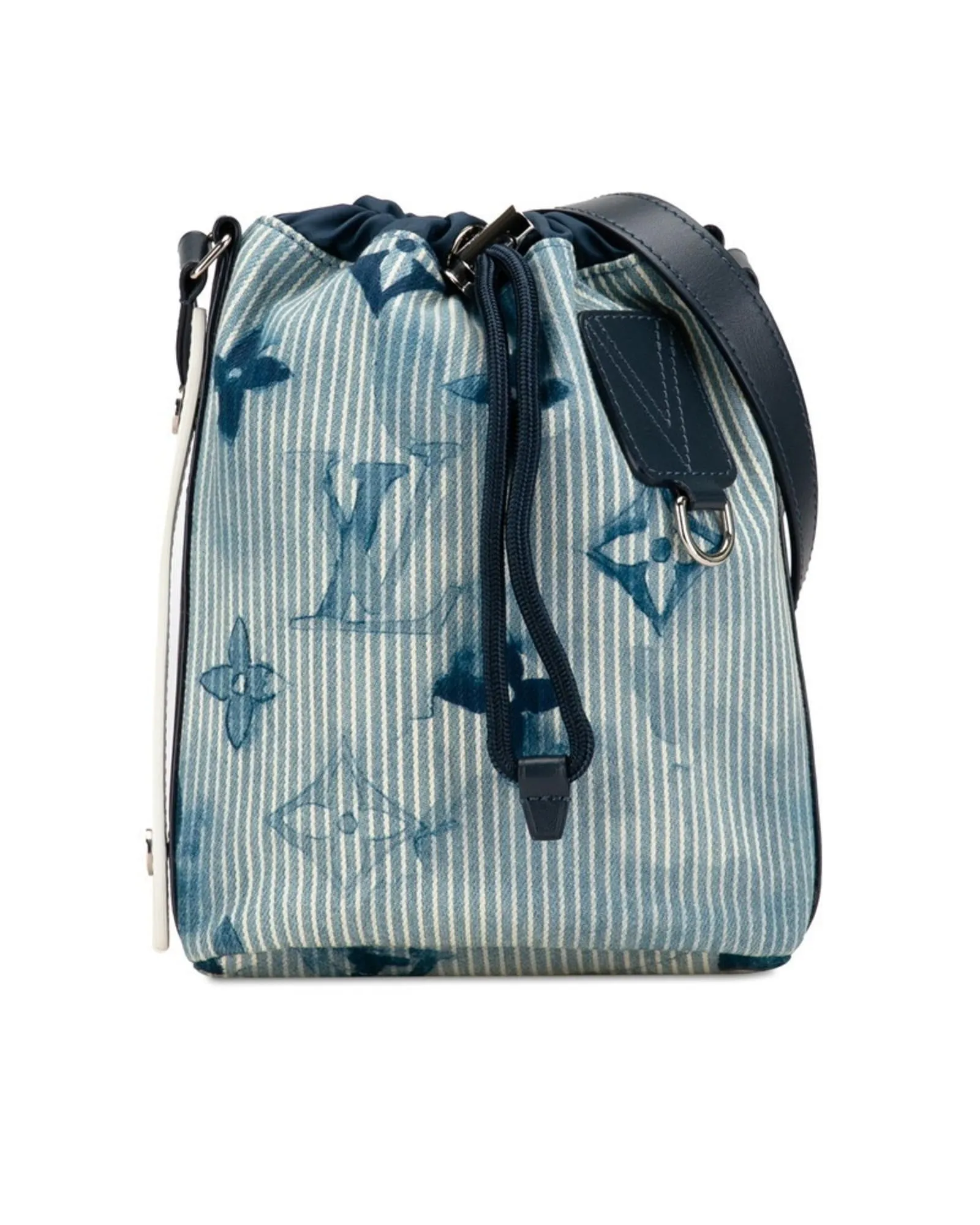 Blue Canvas Shoulder Bag with Elegant Design