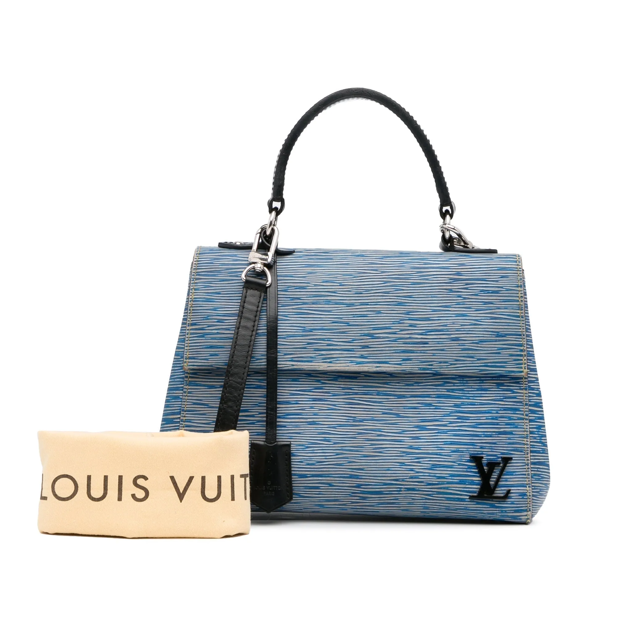 Blue Louis Vuitton Epi Denim Cluny BB Satchel