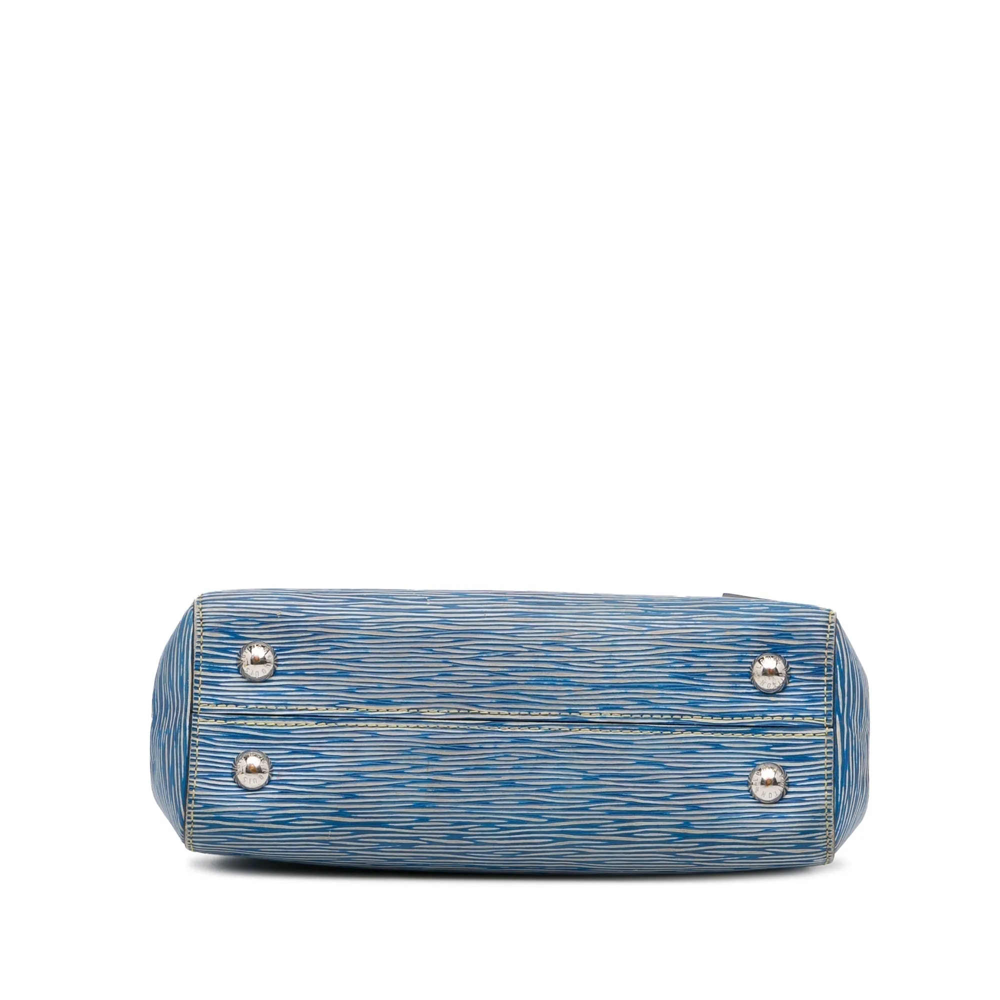 Blue Louis Vuitton Epi Denim Cluny BB Satchel