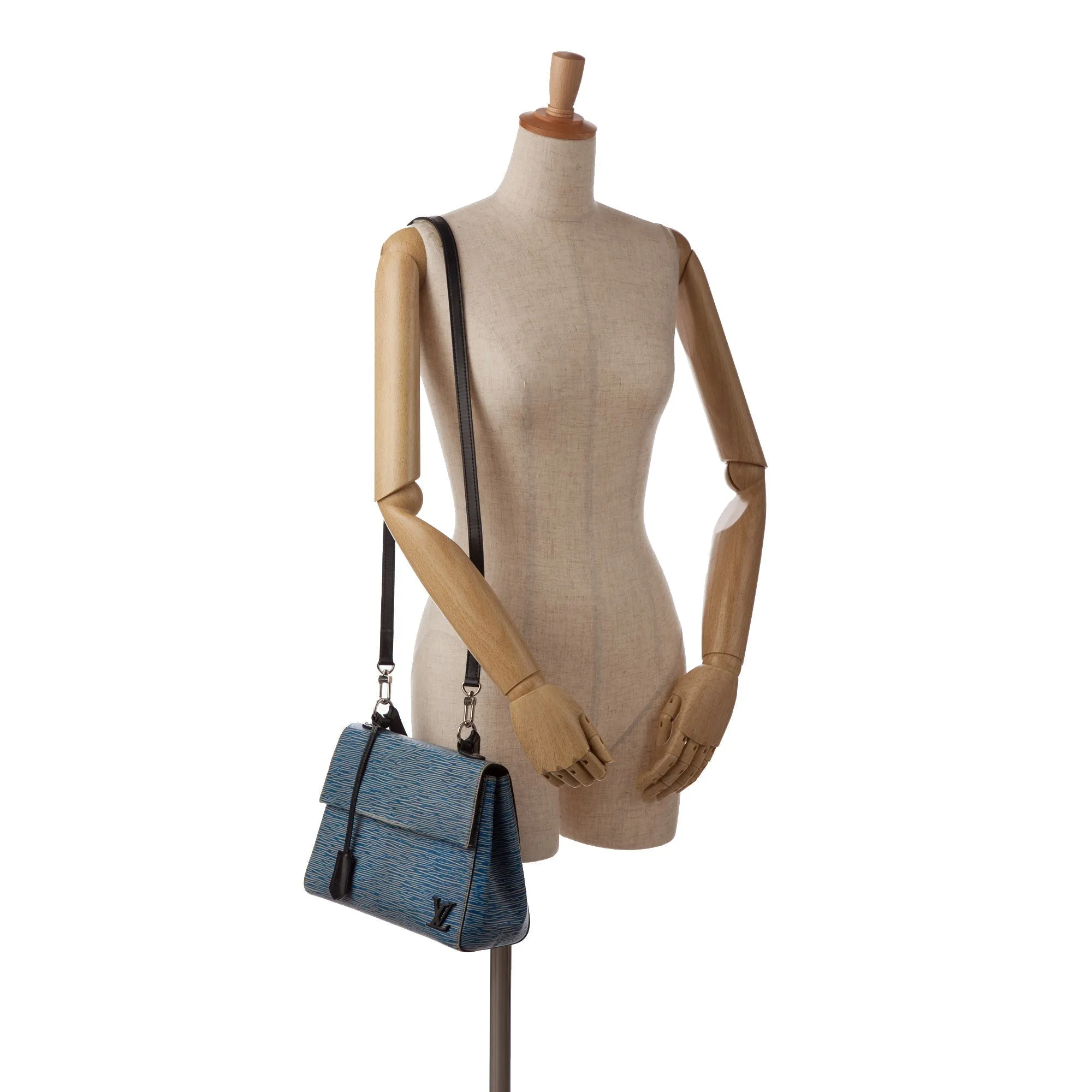 Blue Louis Vuitton Epi Denim Cluny BB Satchel